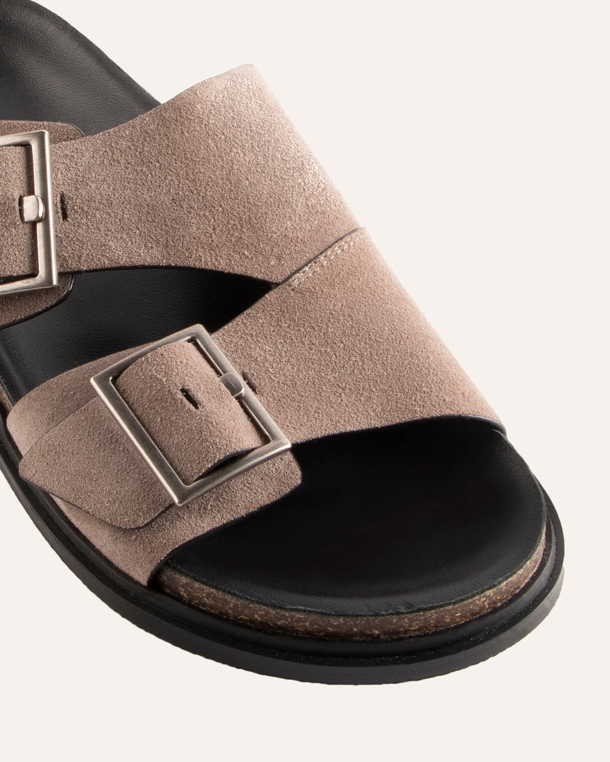 INEZ FLAT SANDALS TAUPE SUEDE