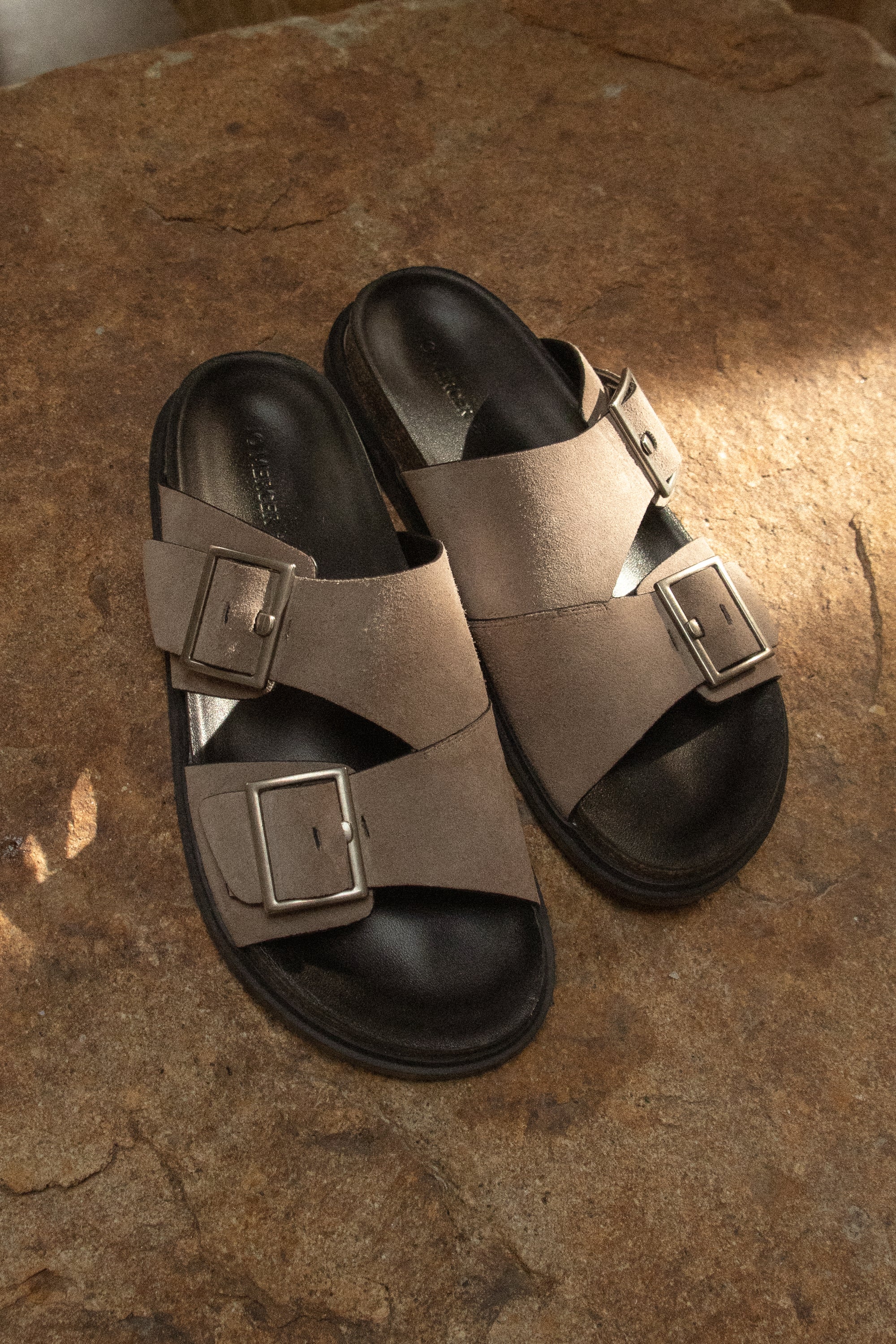 INEZ FLAT SANDALS TAUPE SUEDE image