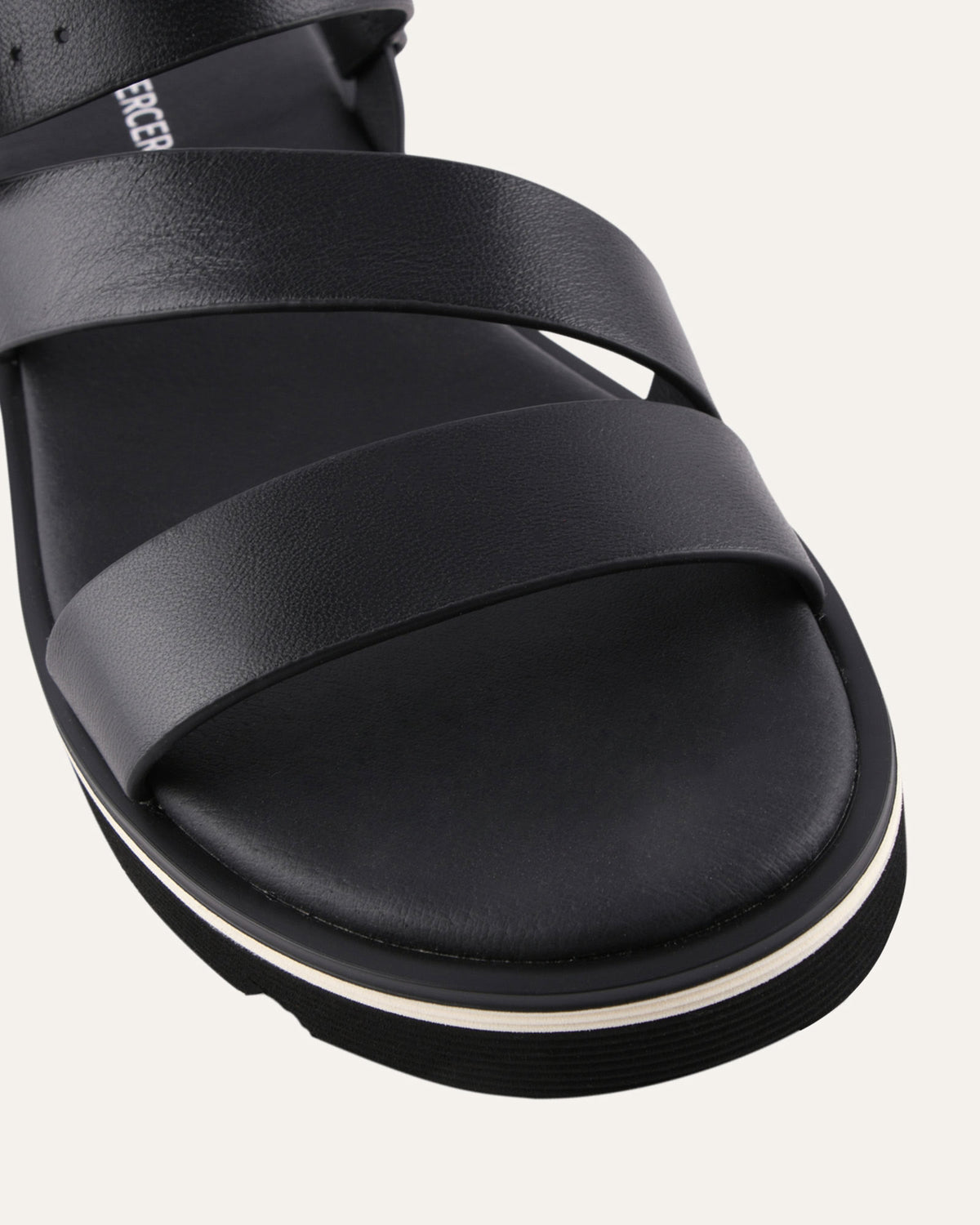 IONA FLAT SANDALS BLACK LEATHER
