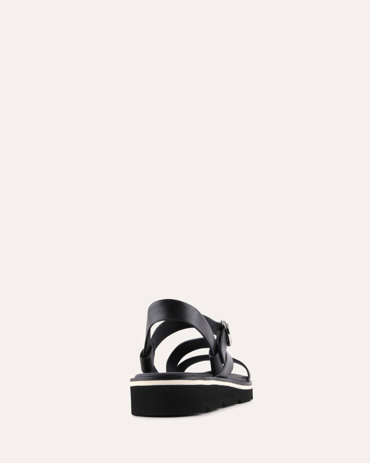 IONA FLAT SANDALS BLACK LEATHER