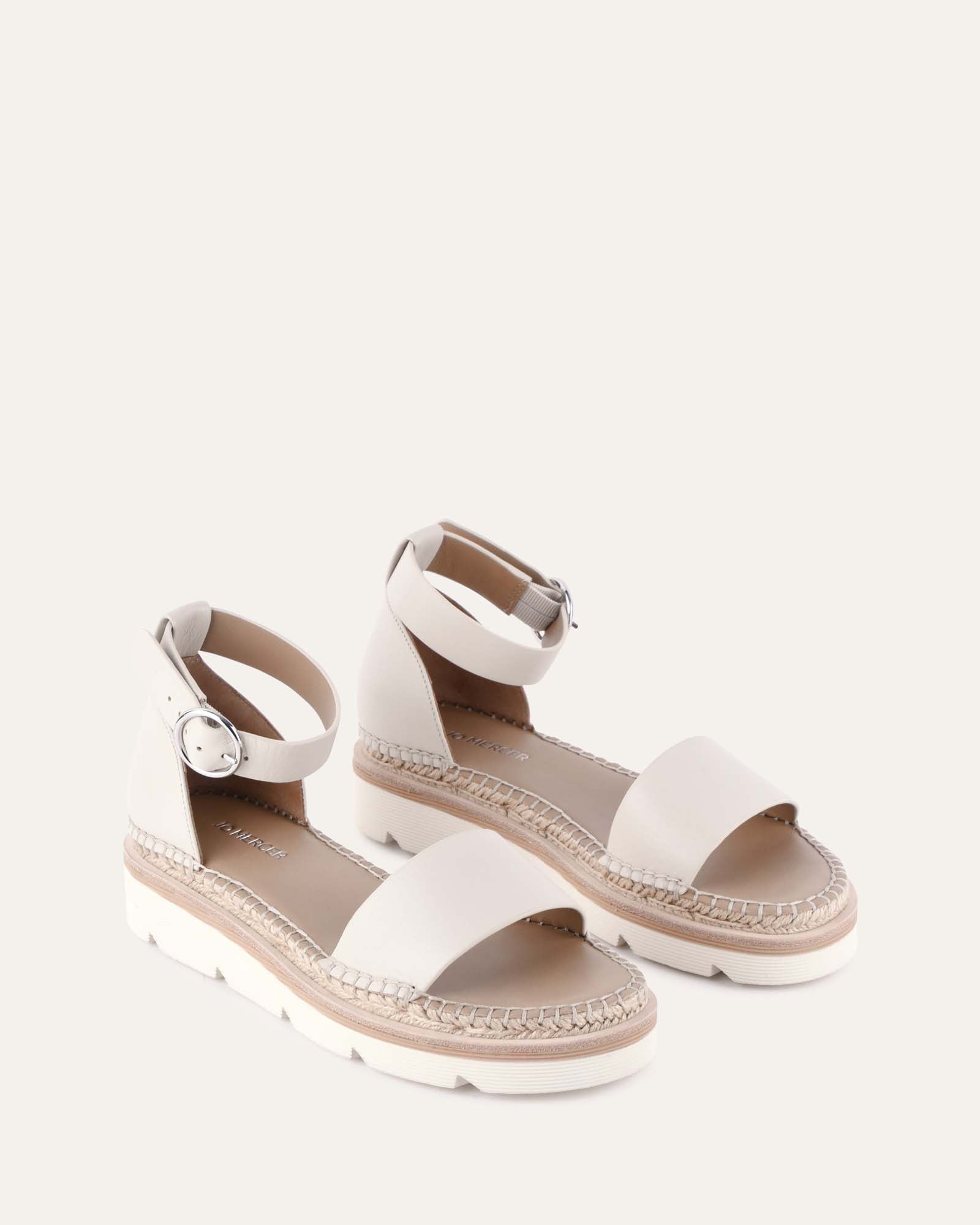 IVY FLAT SANDALS OFF WHITE LEATHER image
