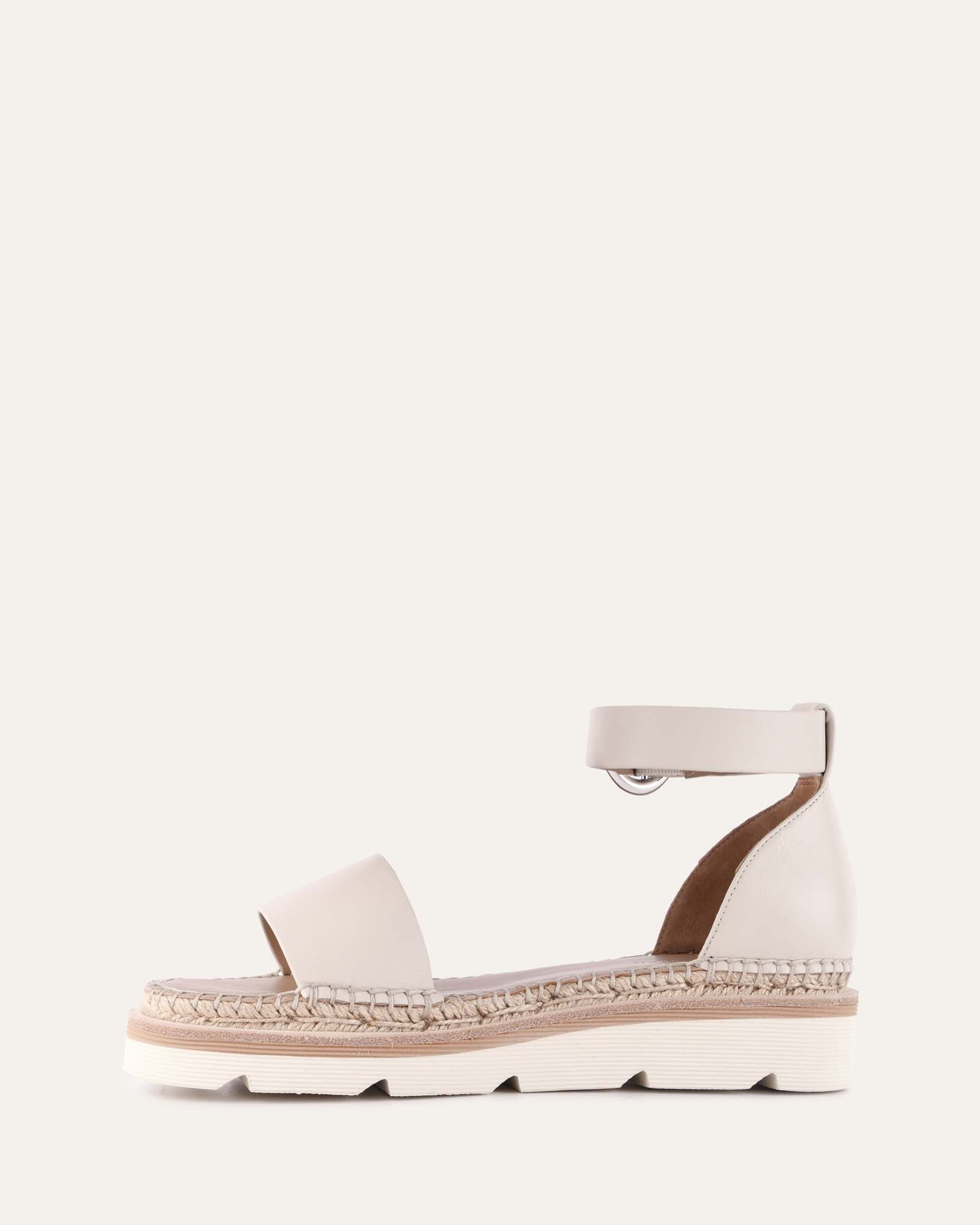 IVY FLAT SANDALS OFF WHITE LEATHER image