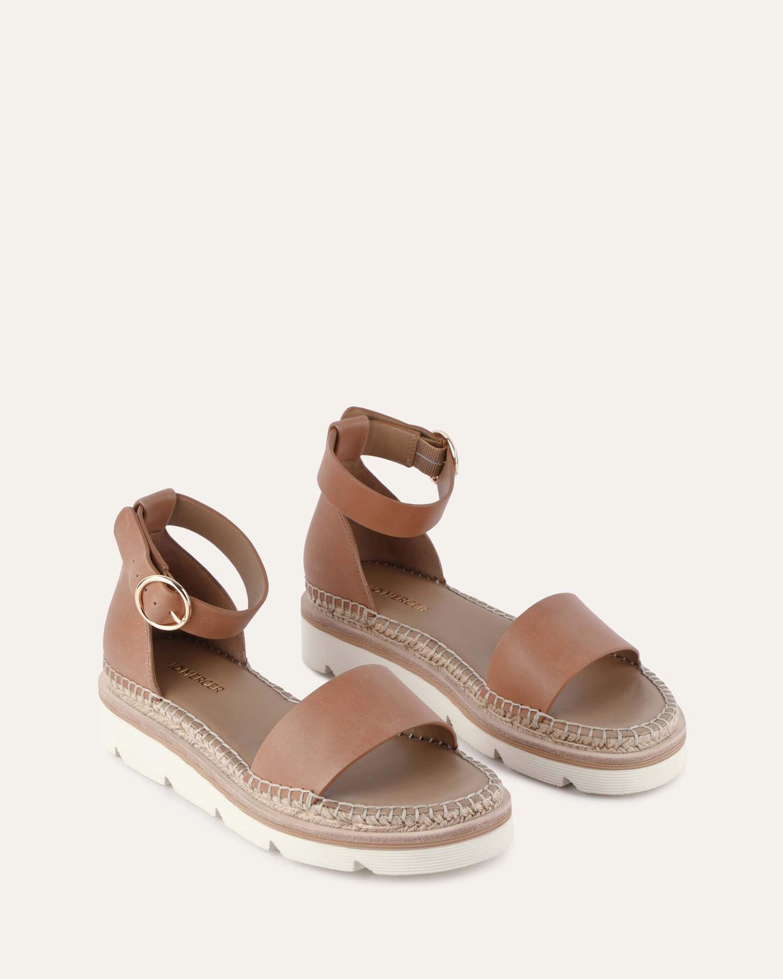 IVY FLAT SANDALS TAN LEATHER image