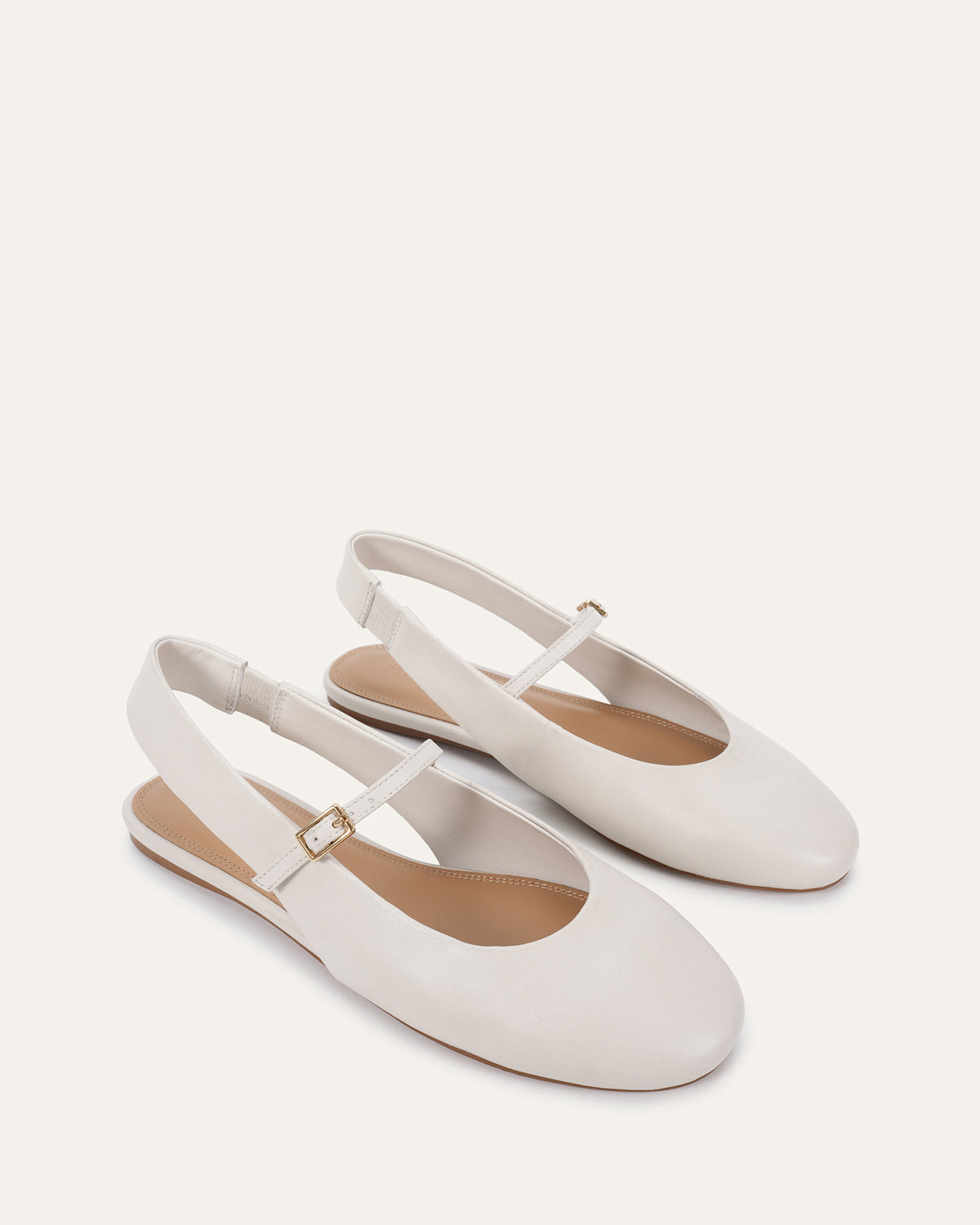 JADA CASUAL FLATS MILK WHITE LEATHER
