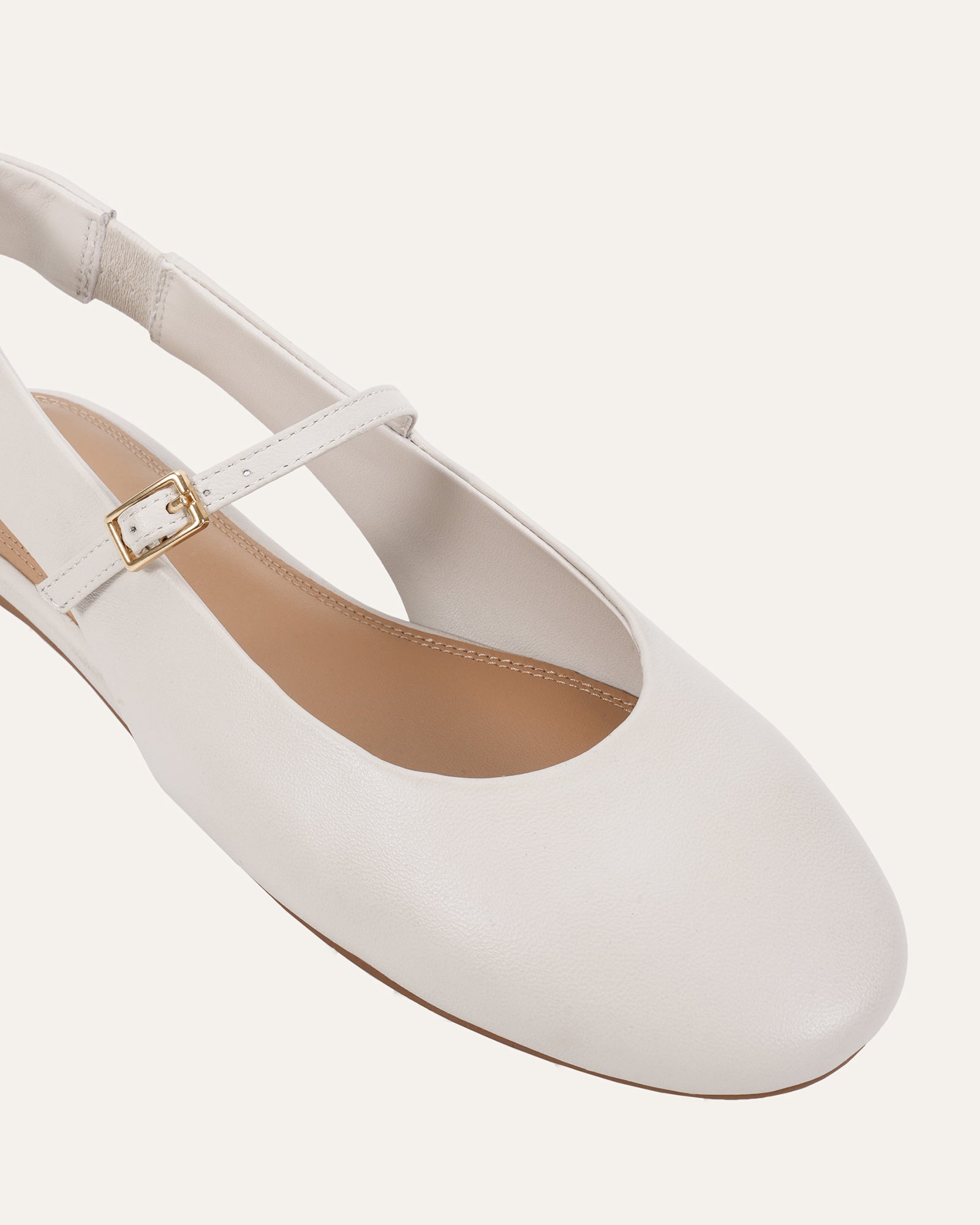 JADA CASUAL FLATS MILK WHITE LEATHER image