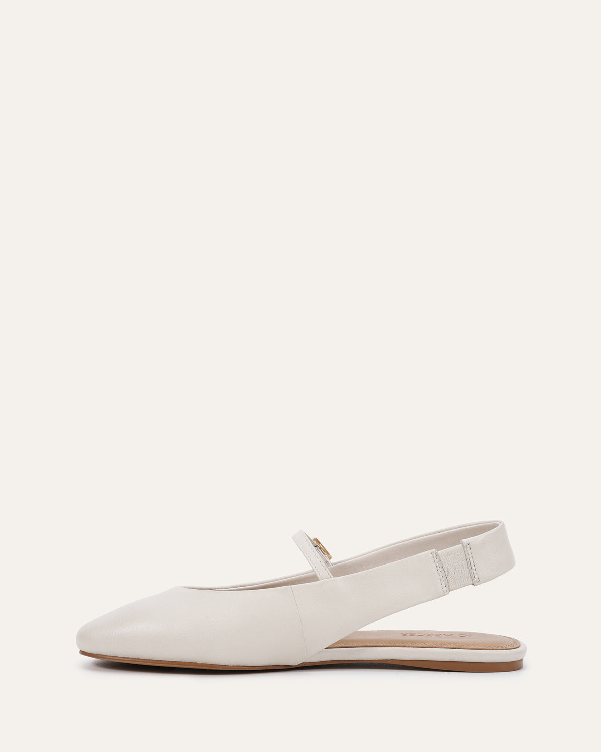 JADA CASUAL FLATS MILK WHITE LEATHER