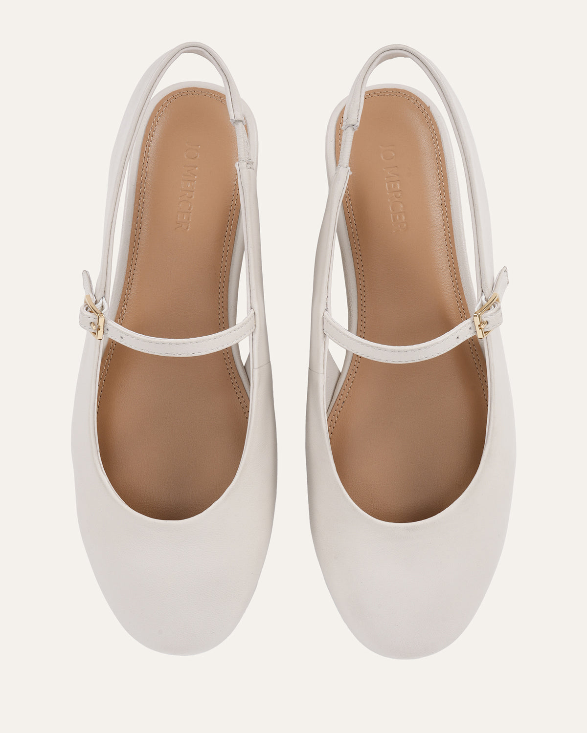 JADA CASUAL FLATS MILK WHITE LEATHER