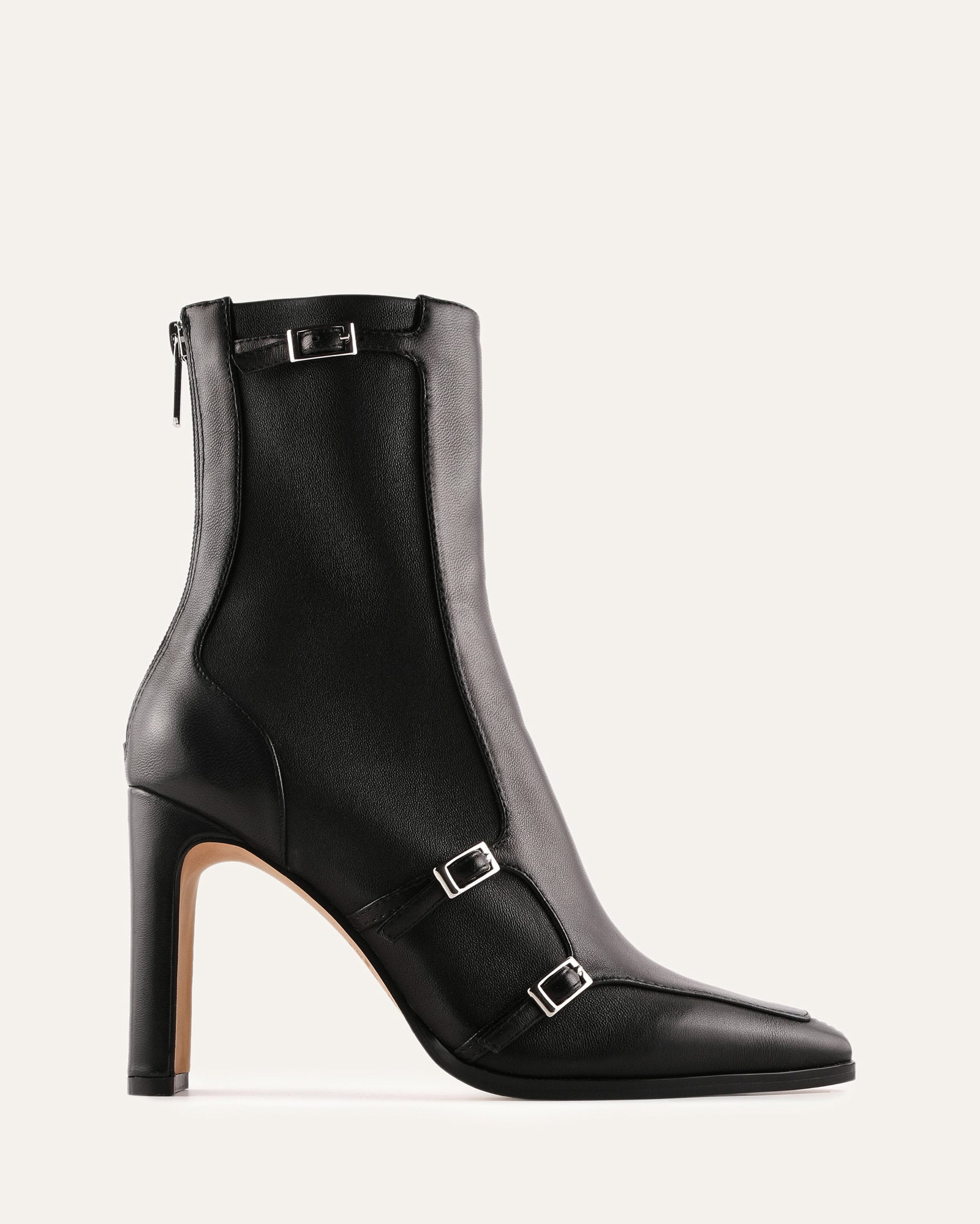 JAIMEE HIGH ANKLE BOOTS BLACK LEATHER image