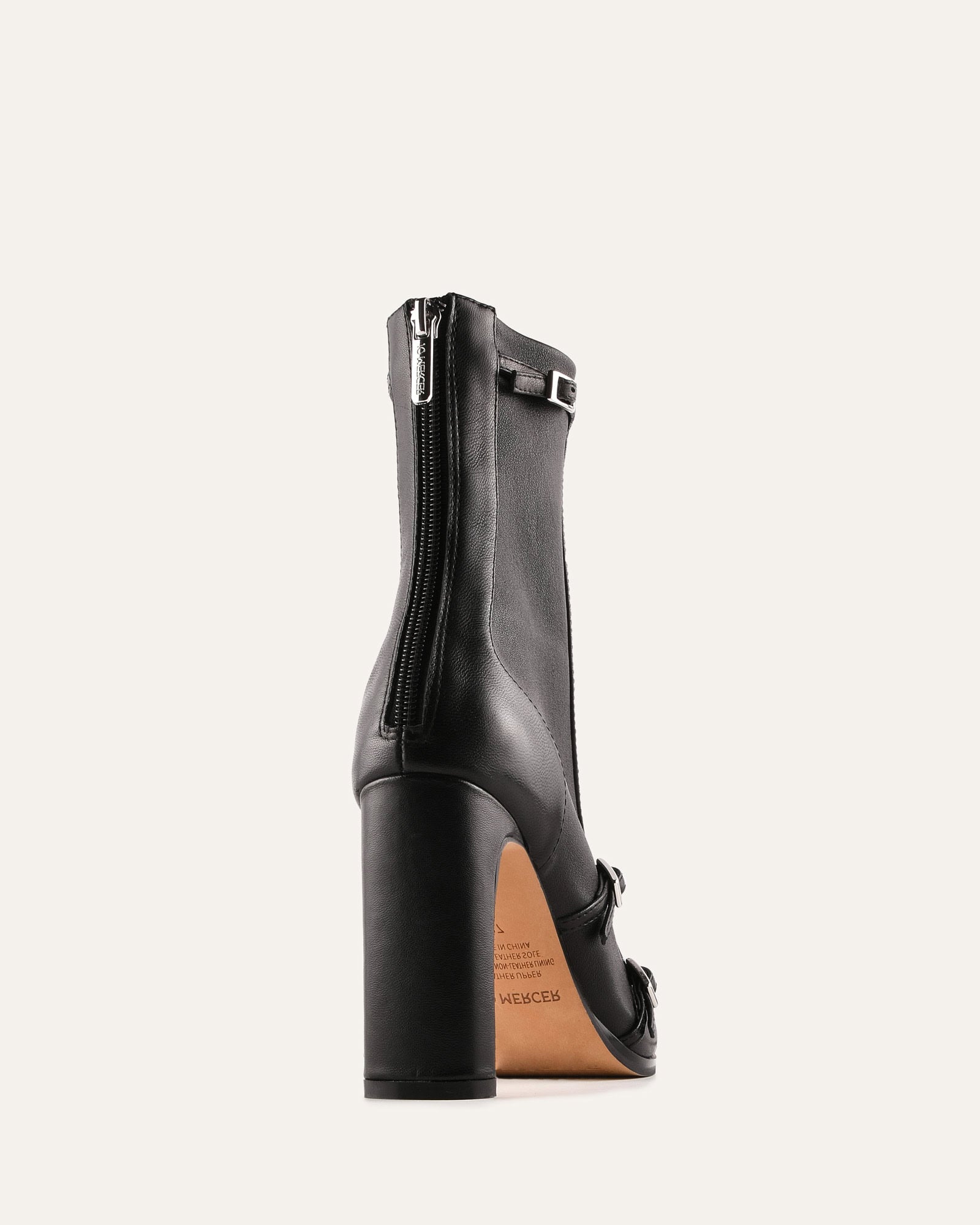 JAIMEE HIGH ANKLE BOOTS BLACK LEATHER image