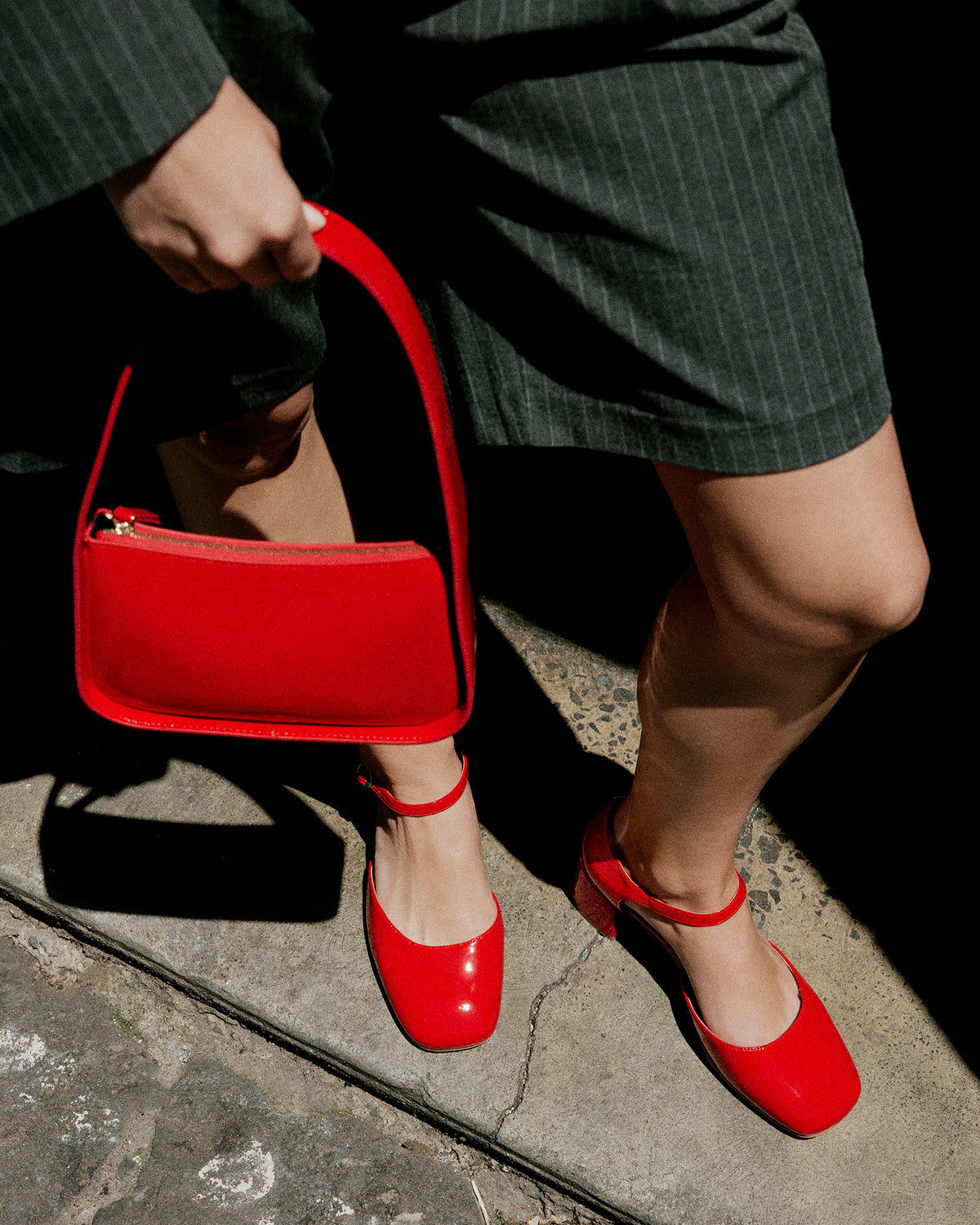 JANET LOW HEELS RED PATENT
