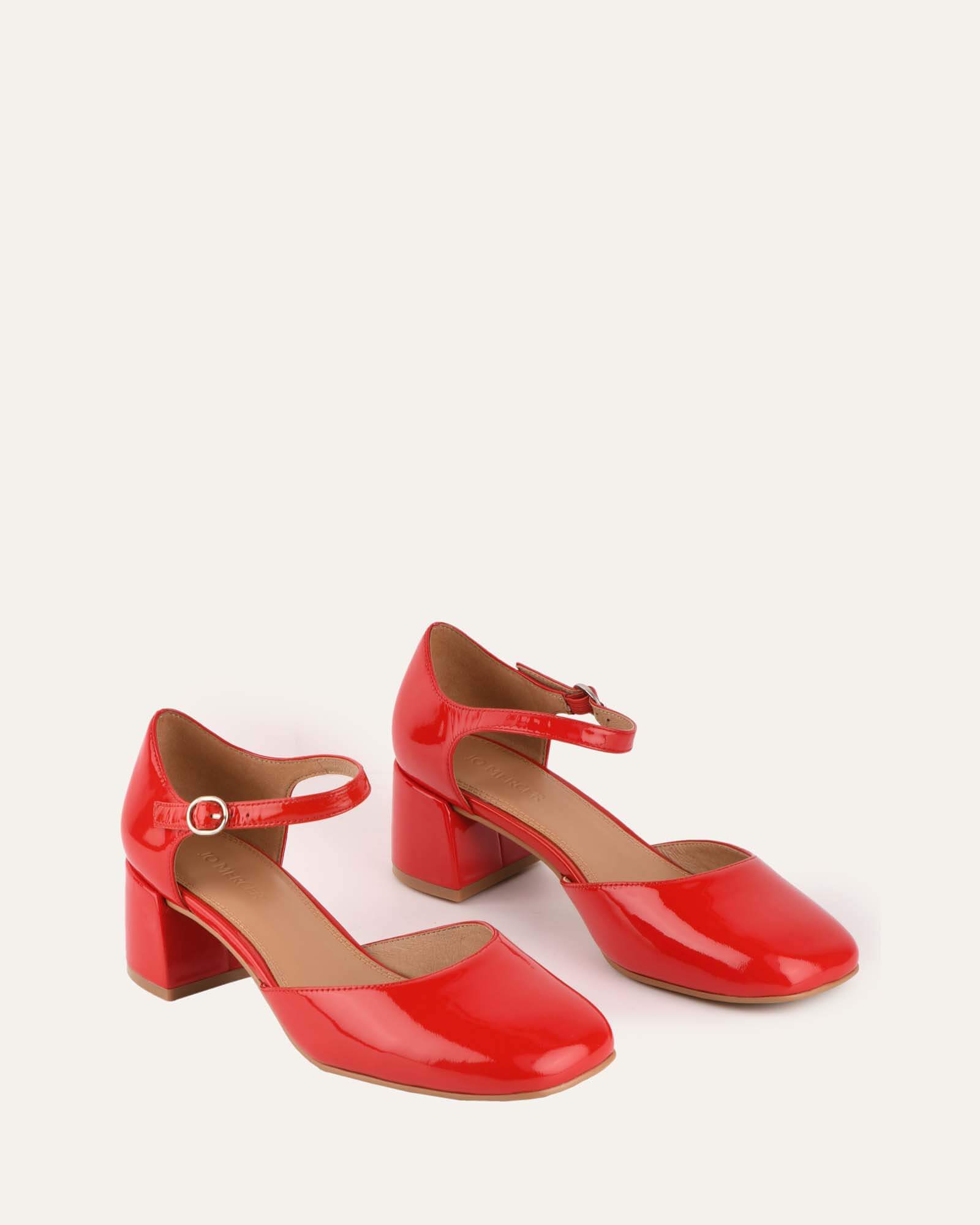 PRETTIZY Red Court Ponited Heel Casual Shoes