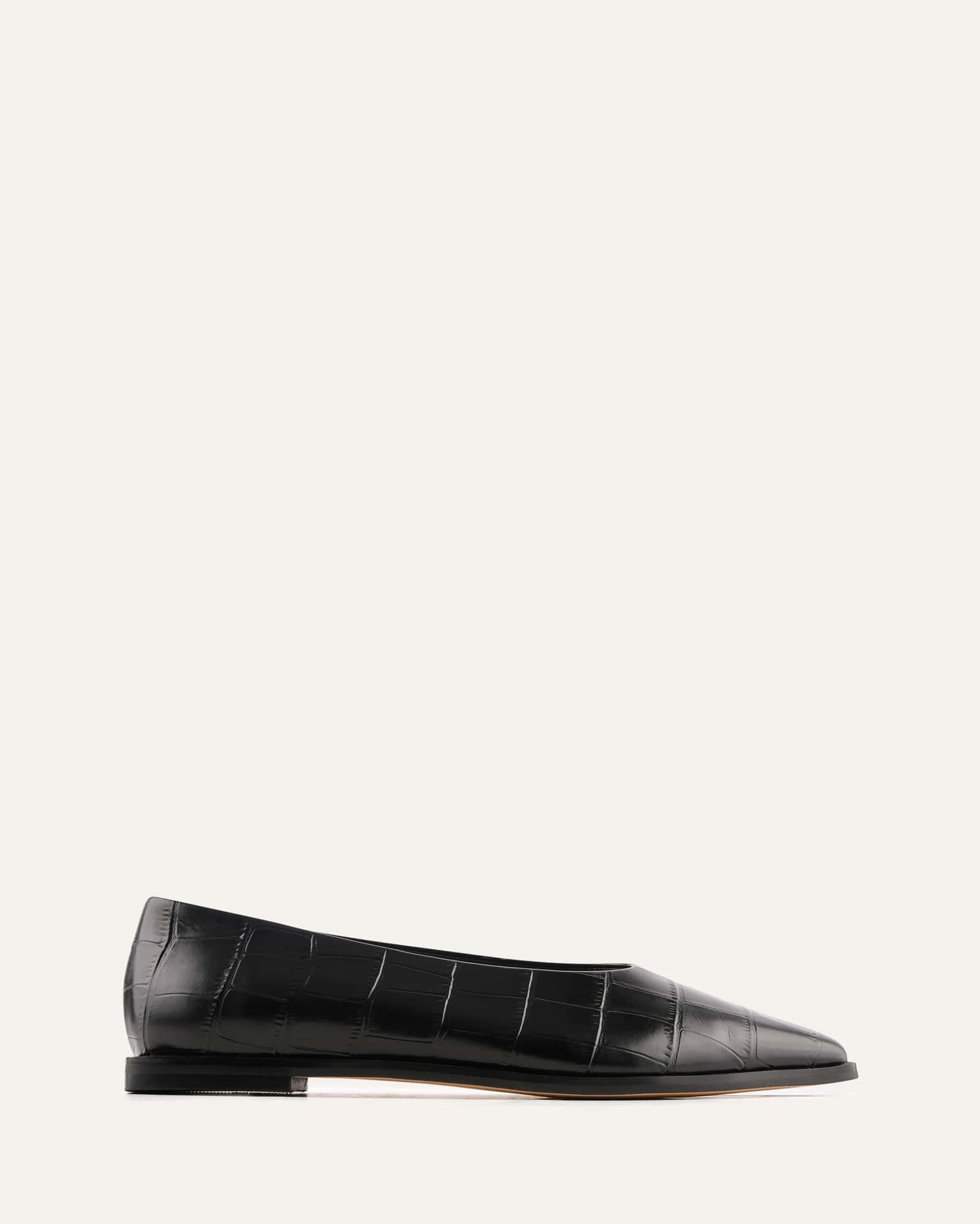 JAXON DRESS FLATS BLACK CROC image