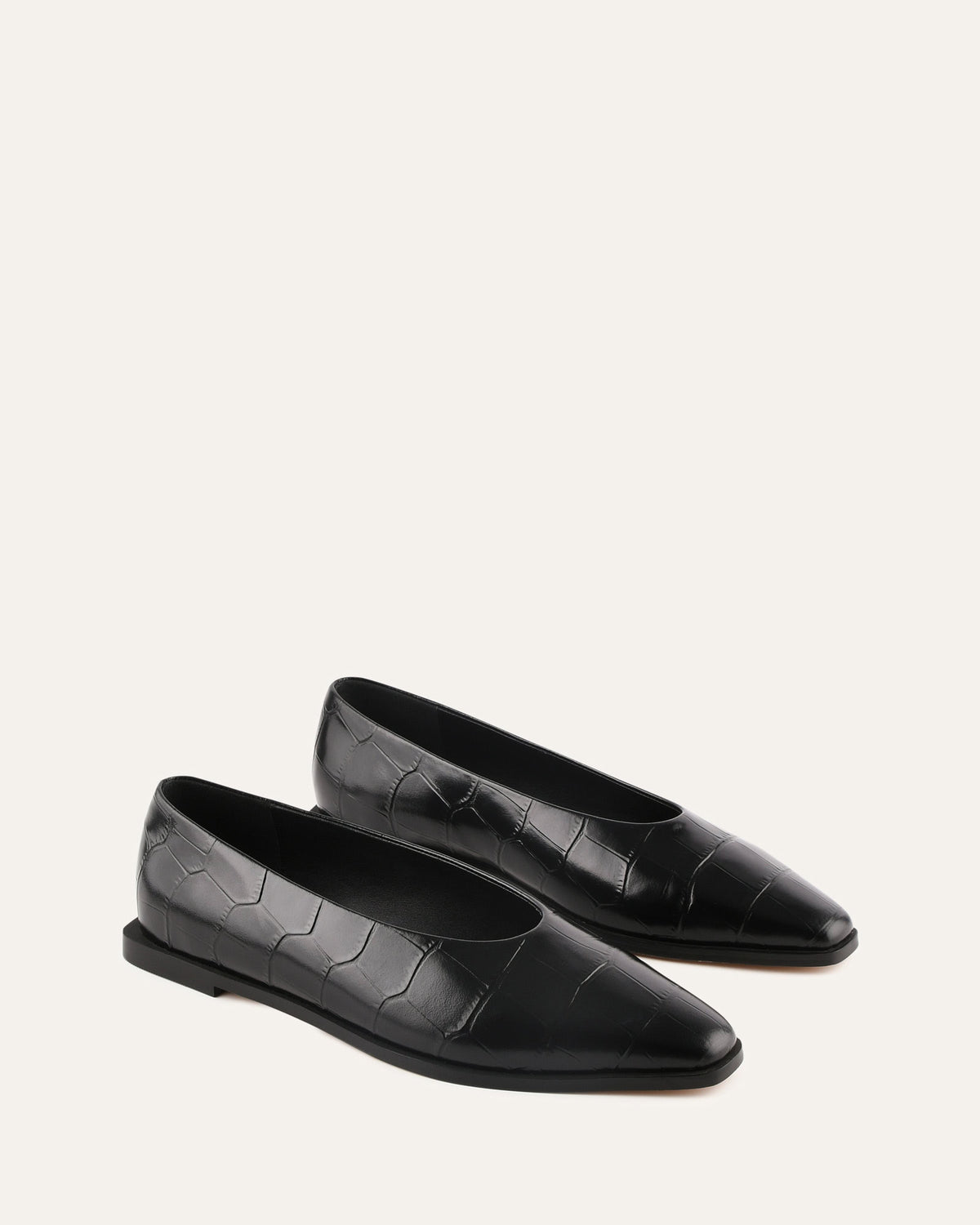 JAXON DRESS FLATS BLACK CROC