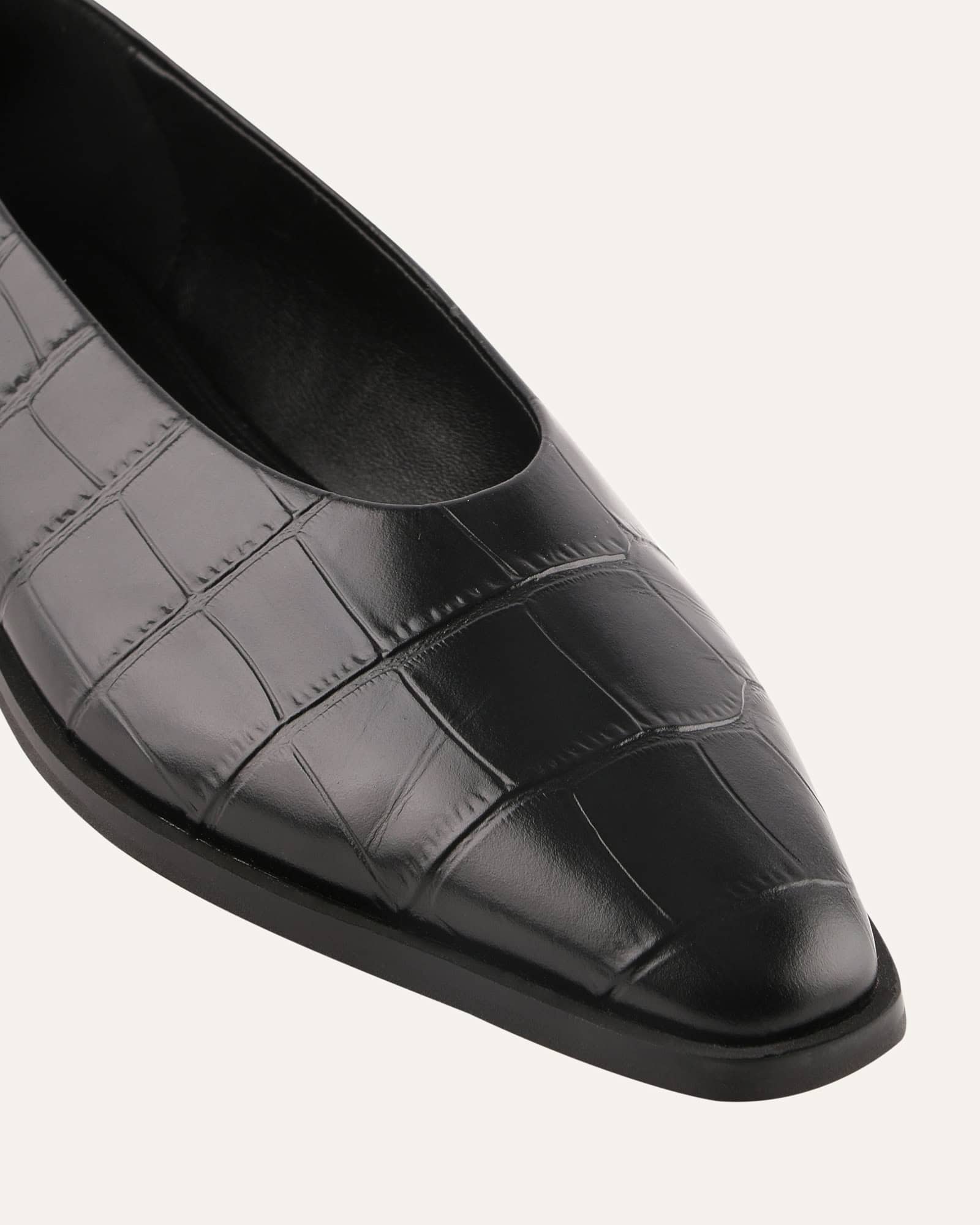 JAXON DRESS FLATS BLACK CROC image