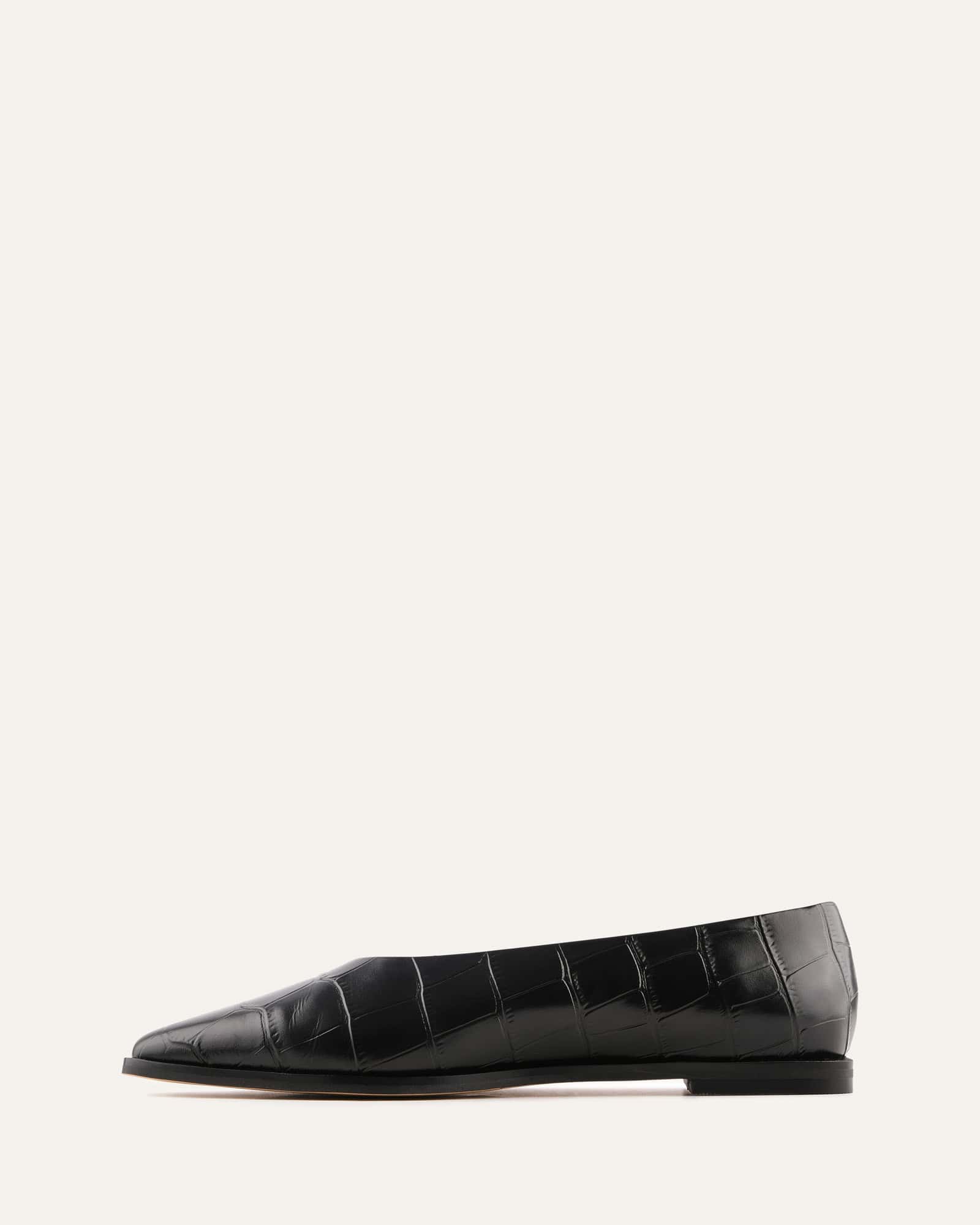 JAXON DRESS FLATS BLACK CROC image