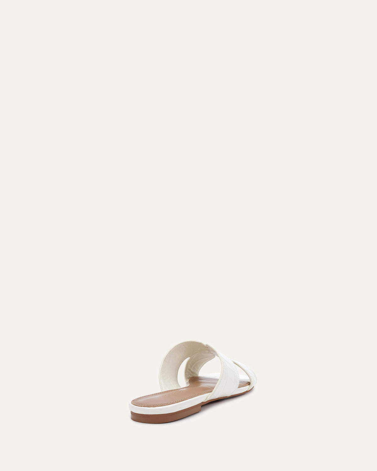 JAYDEN FLAT SLIDES ANTIQUE WHITE CROC