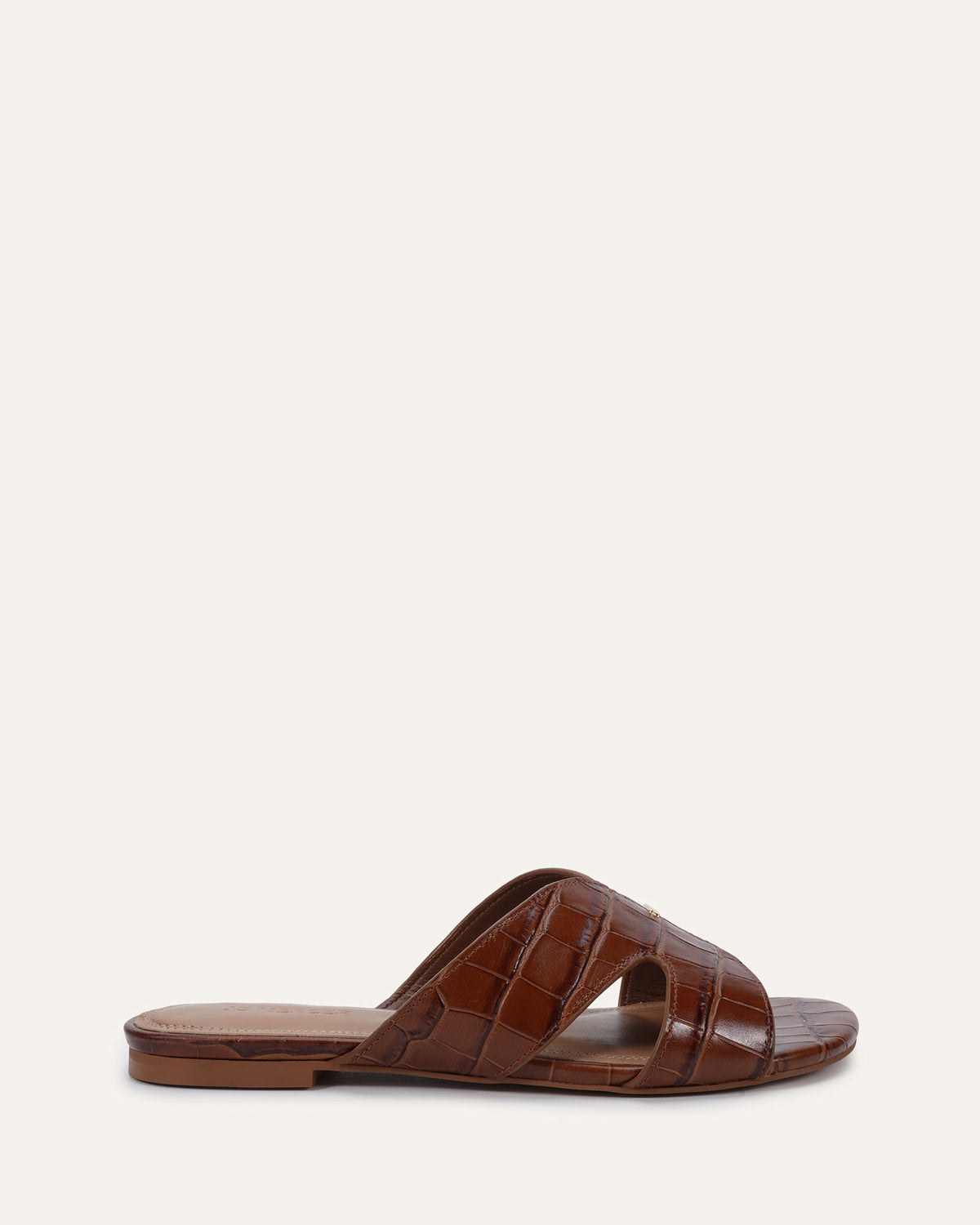 JAYDEN FLAT SLIDES TUSCAN TAN CROC
