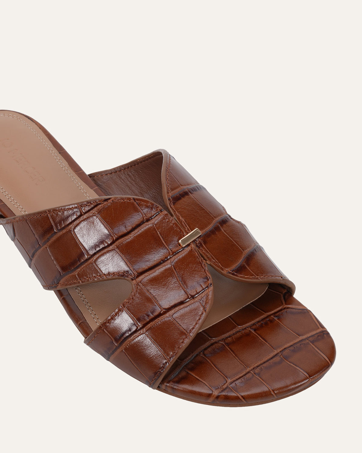 JAYDEN FLAT SLIDES TUSCAN TAN CROC