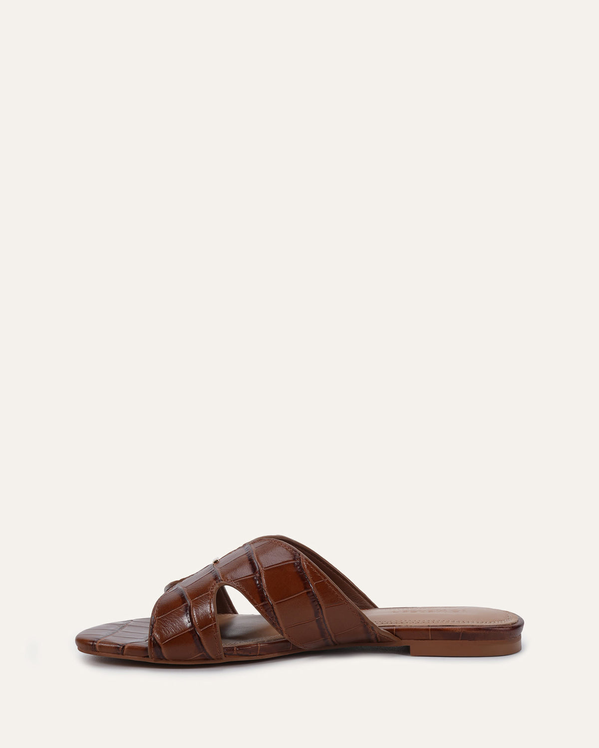 JAYDEN FLAT SLIDES TUSCAN TAN CROC