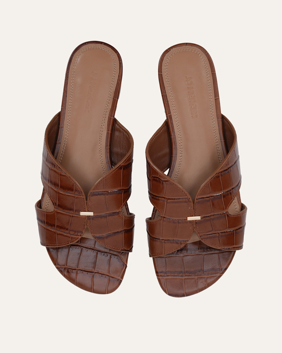 JAYDEN FLAT SLIDES TUSCAN TAN CROC