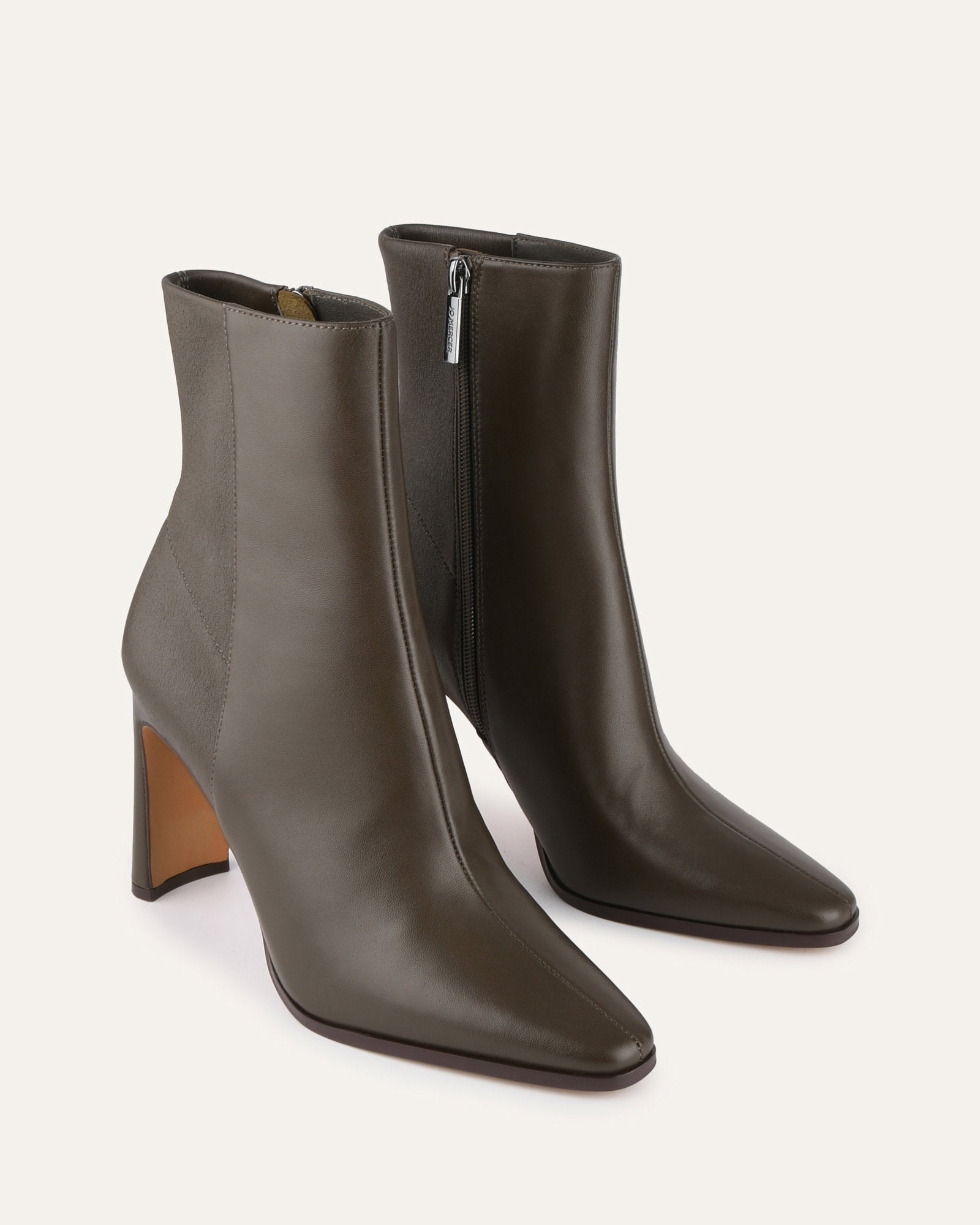 JEMIMA HIGH ANKLE BOOTS DARK OLIVE LEATHER image
