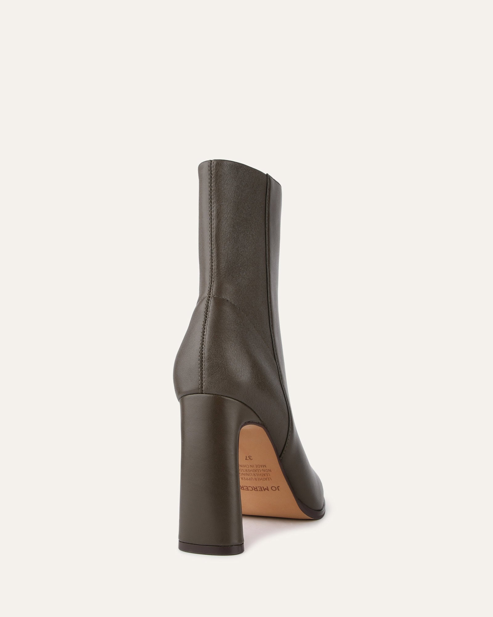 JEMIMA HIGH ANKLE BOOTS DARK OLIVE LEATHER image