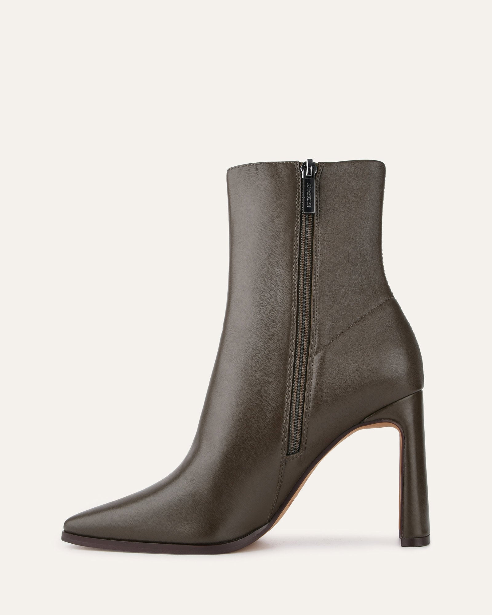 JEMIMA HIGH ANKLE BOOTS DARK OLIVE LEATHER image