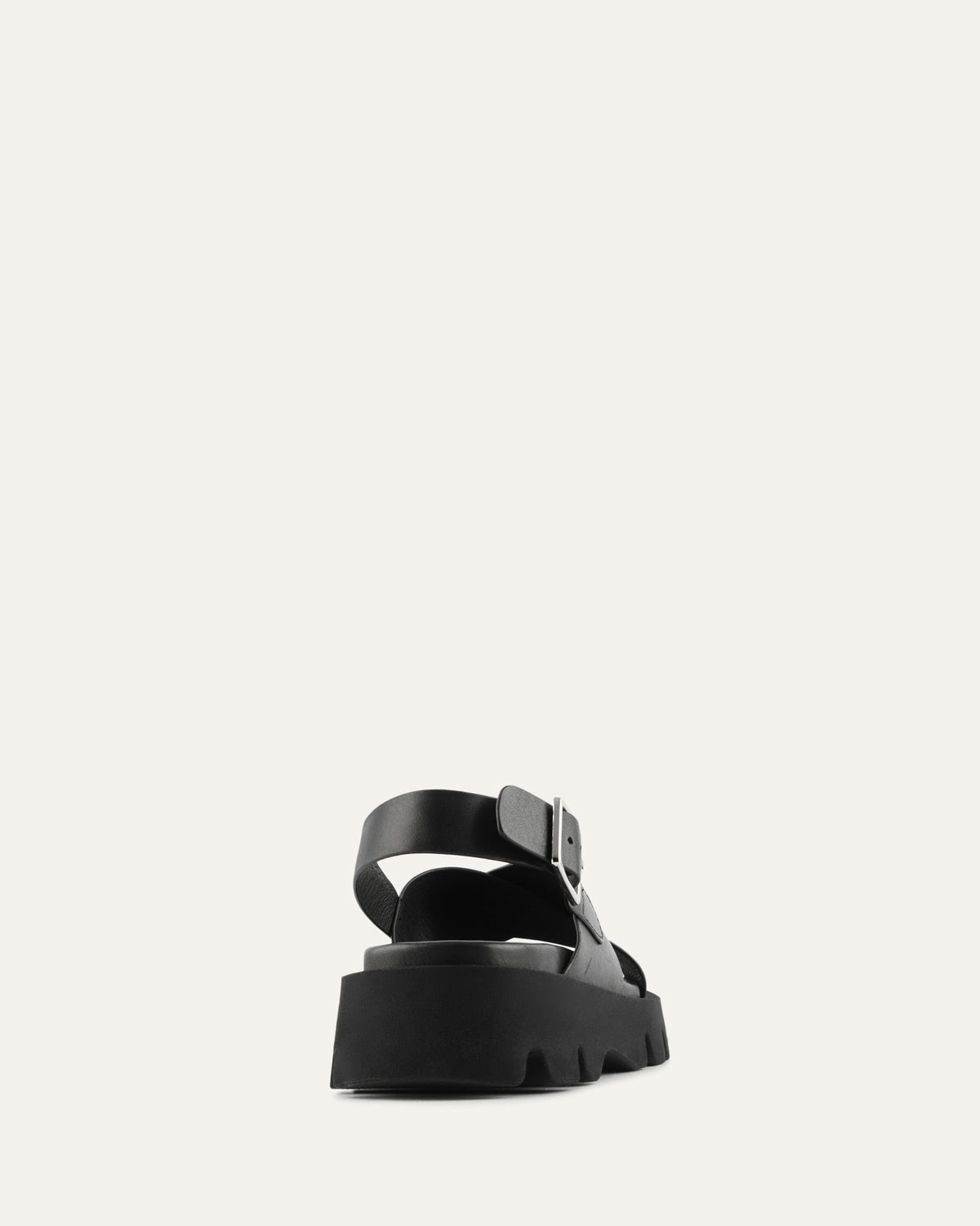 JETTE FLAT SANDALS BLACK LEATHER