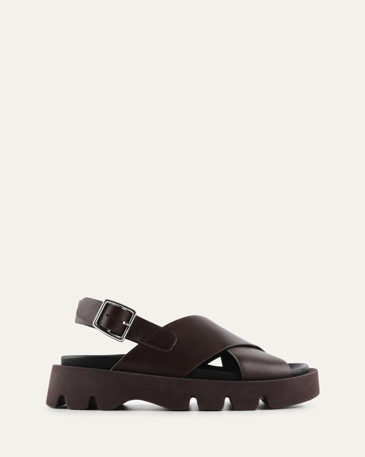 JETTE FLAT SANDALS CHESTNUT LEATHER