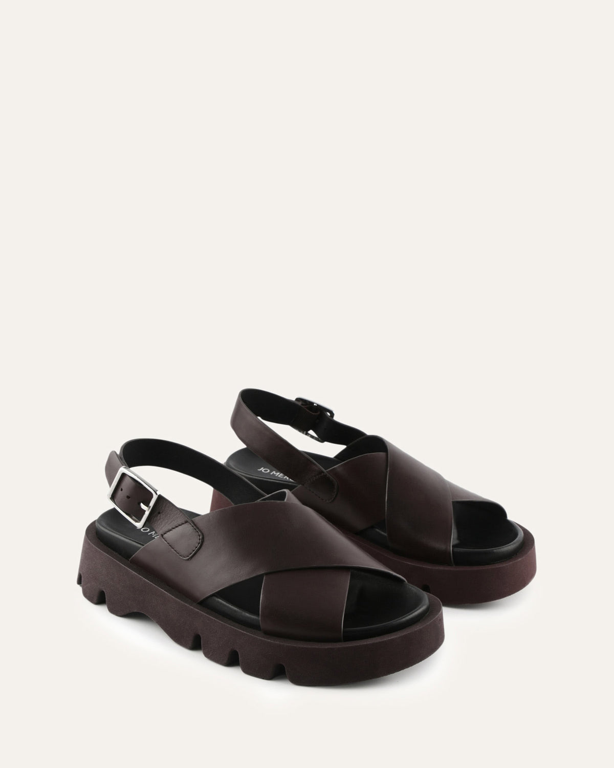 JETTE FLAT SANDALS CHESTNUT LEATHER