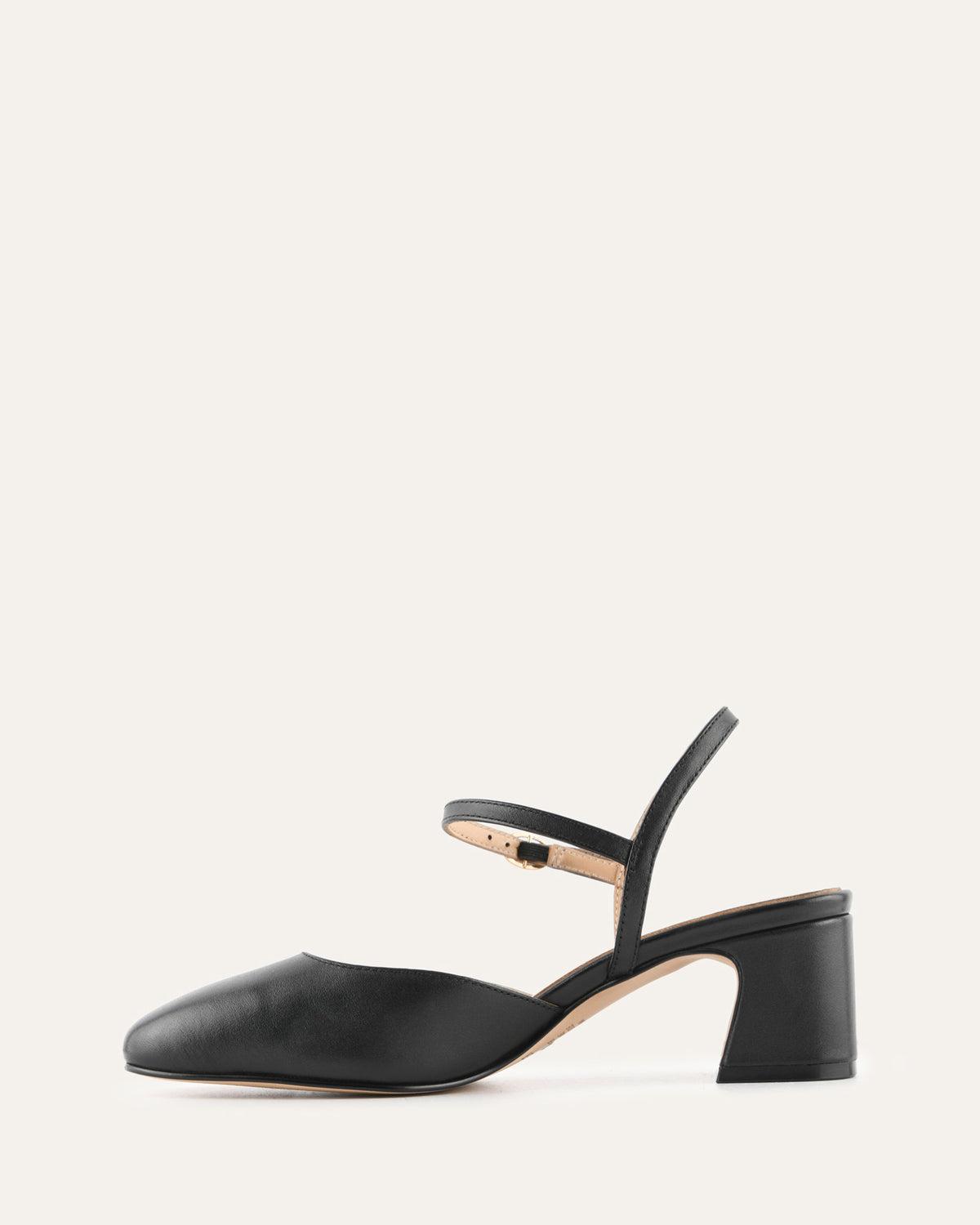 JEWEL LOW HEELS BLACK LEATHER