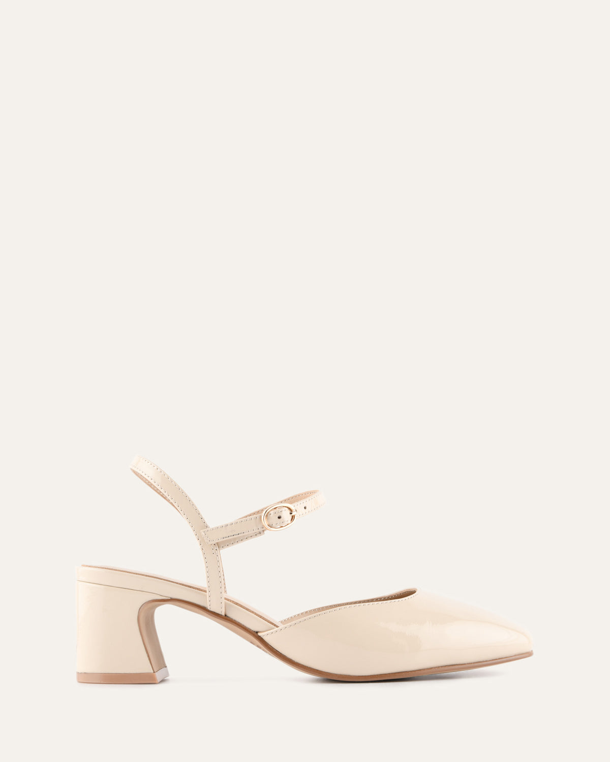 JEWEL LOW HEELS SAND PATENT