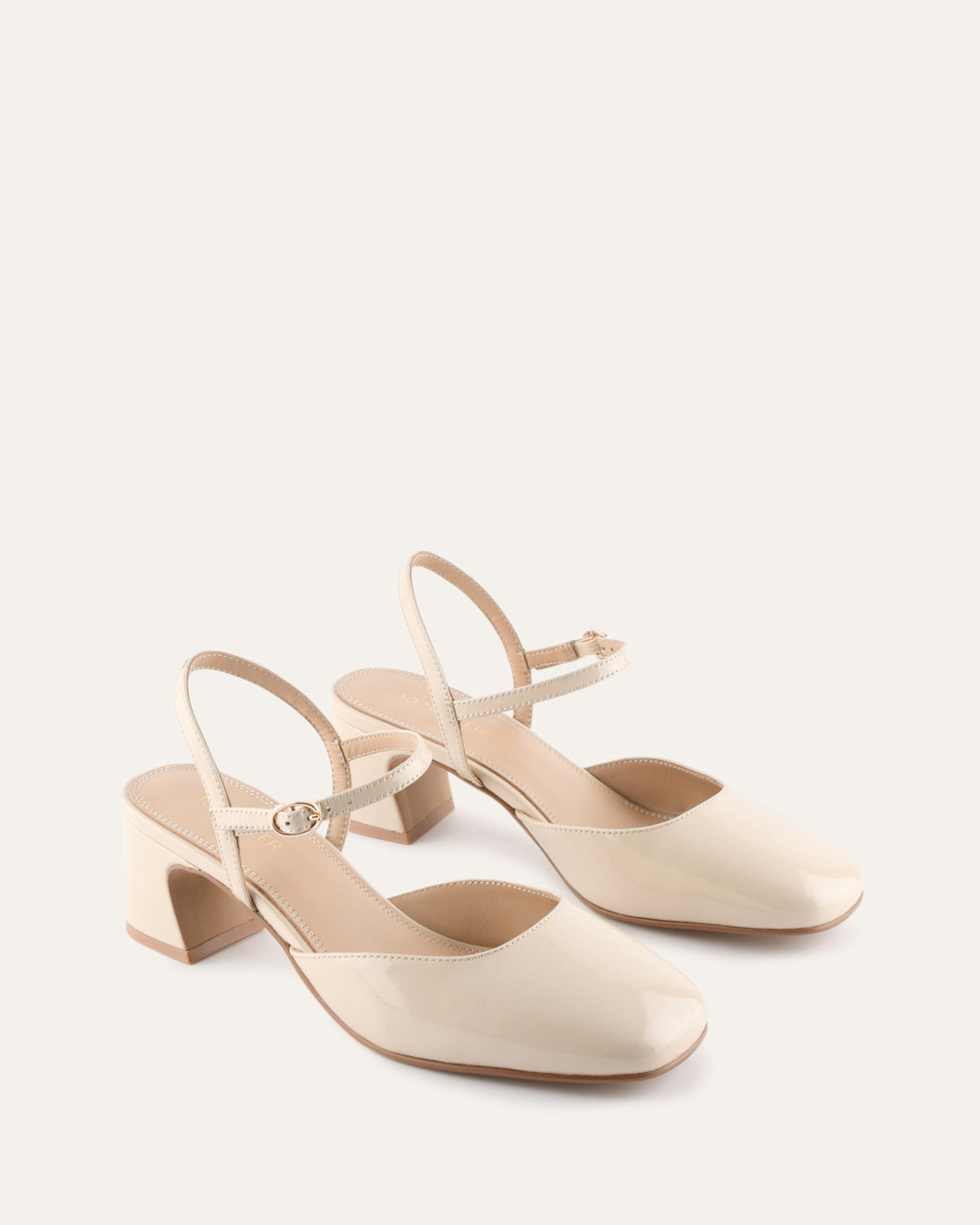 JEWEL LOW HEELS SAND PATENT