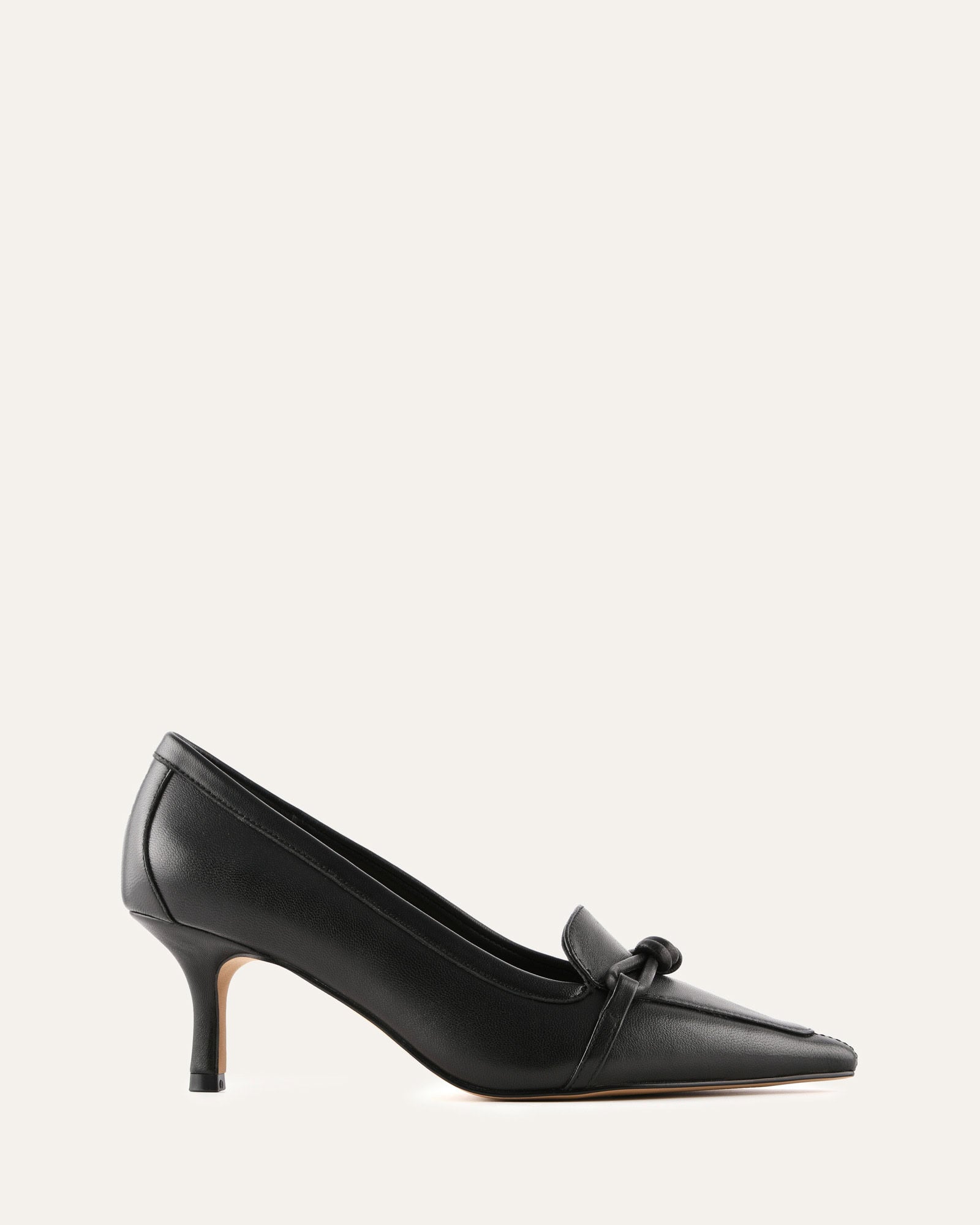 JOANIE MID HEELS BLACK LEATHER image