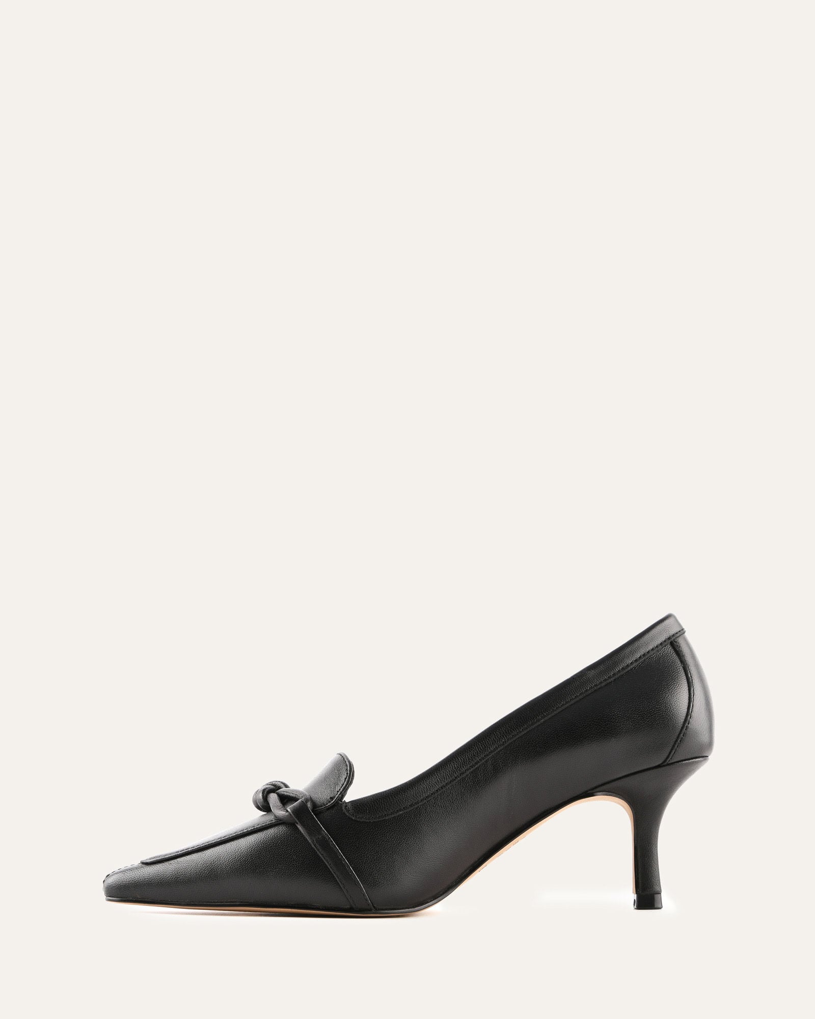 JOANIE MID HEELS BLACK LEATHER image