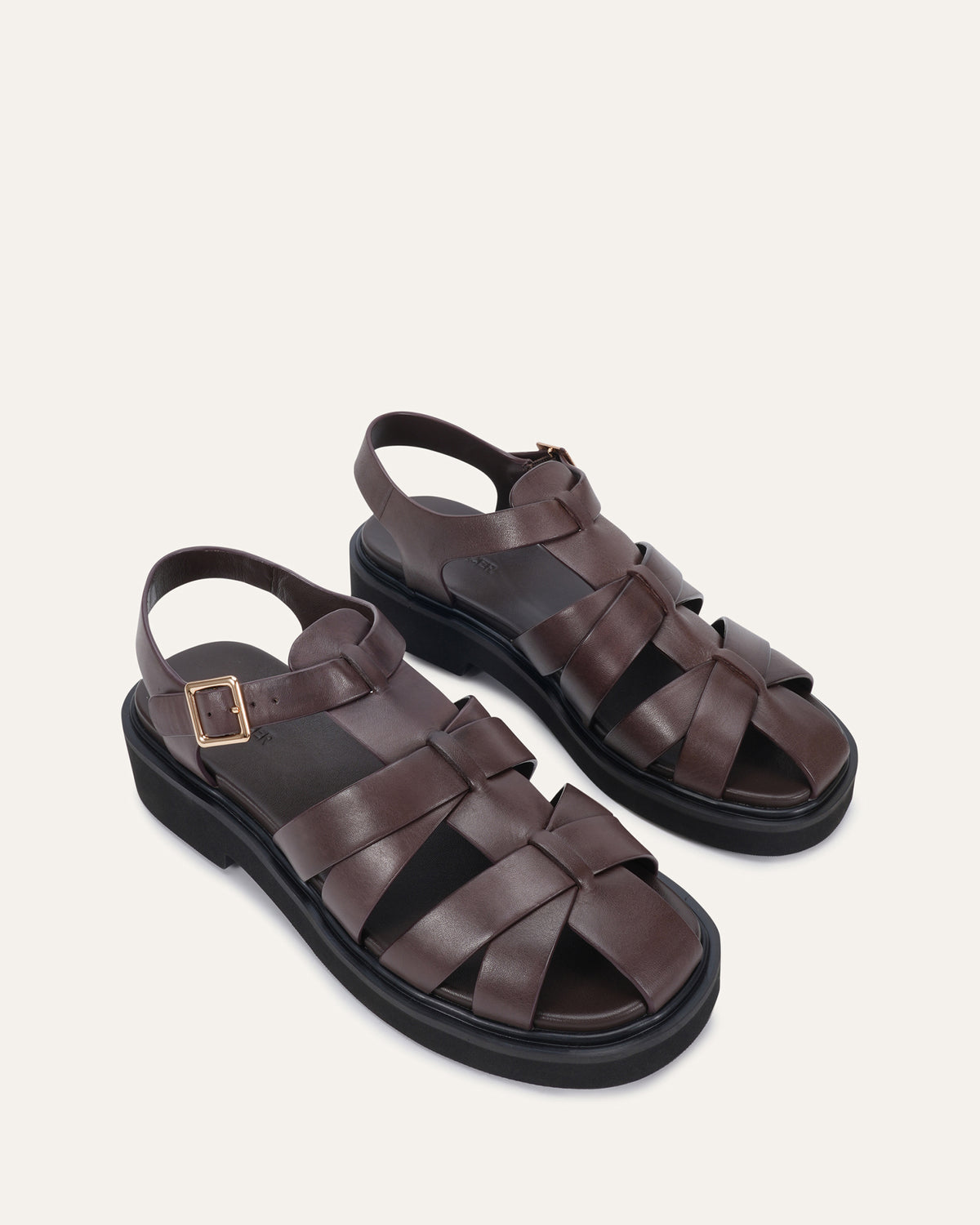 JOHNSON FLAT SANDALS CHOCOLATE LEATHER