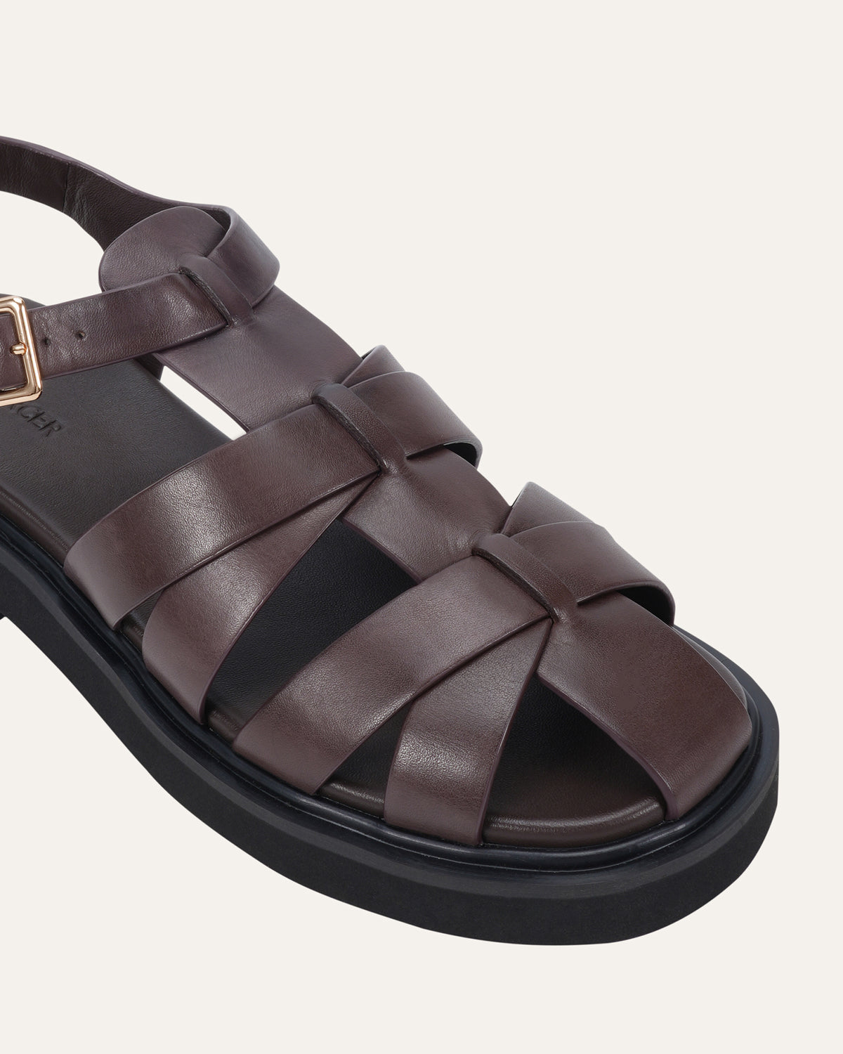 JOHNSON FLAT SANDALS CHOCOLATE LEATHER