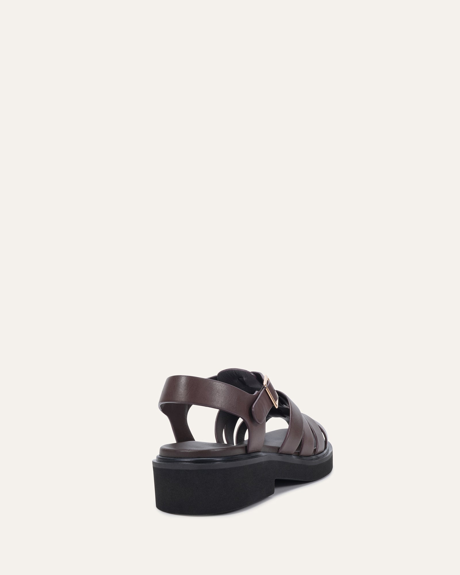 JOHNSON FLAT SANDALS CHOCOLATE LEATHER image