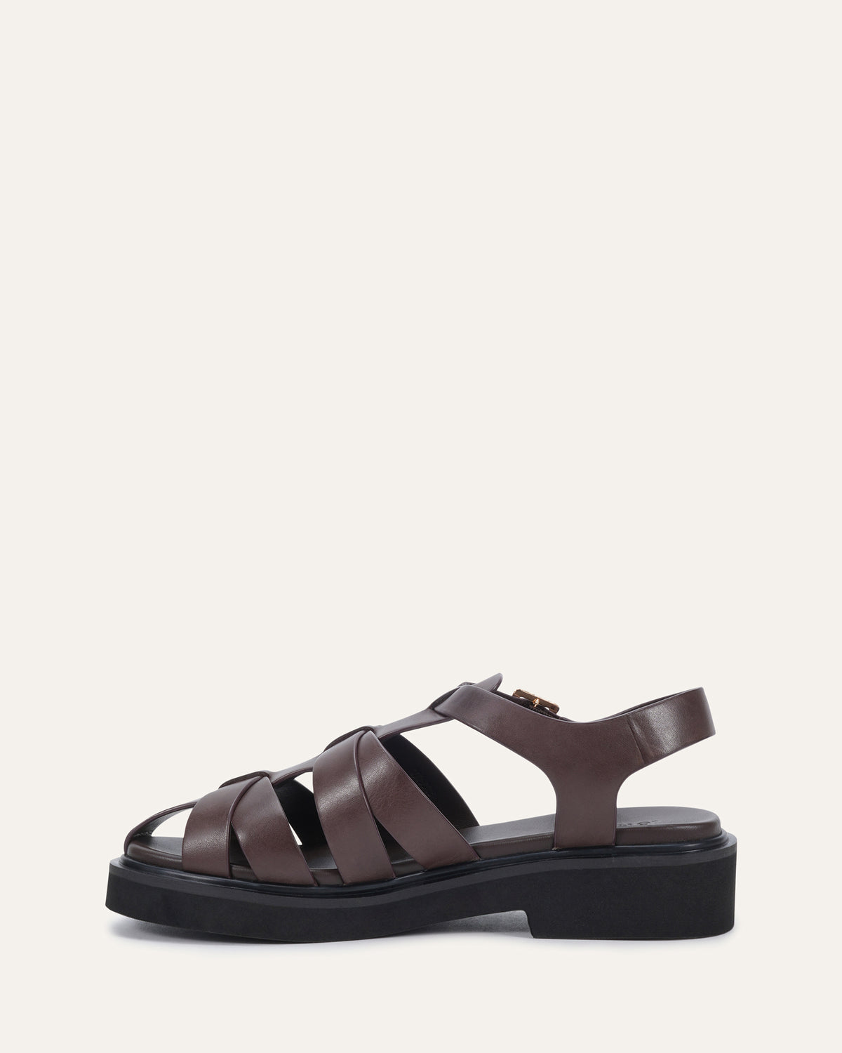 JOHNSON FLAT SANDALS CHOCOLATE LEATHER