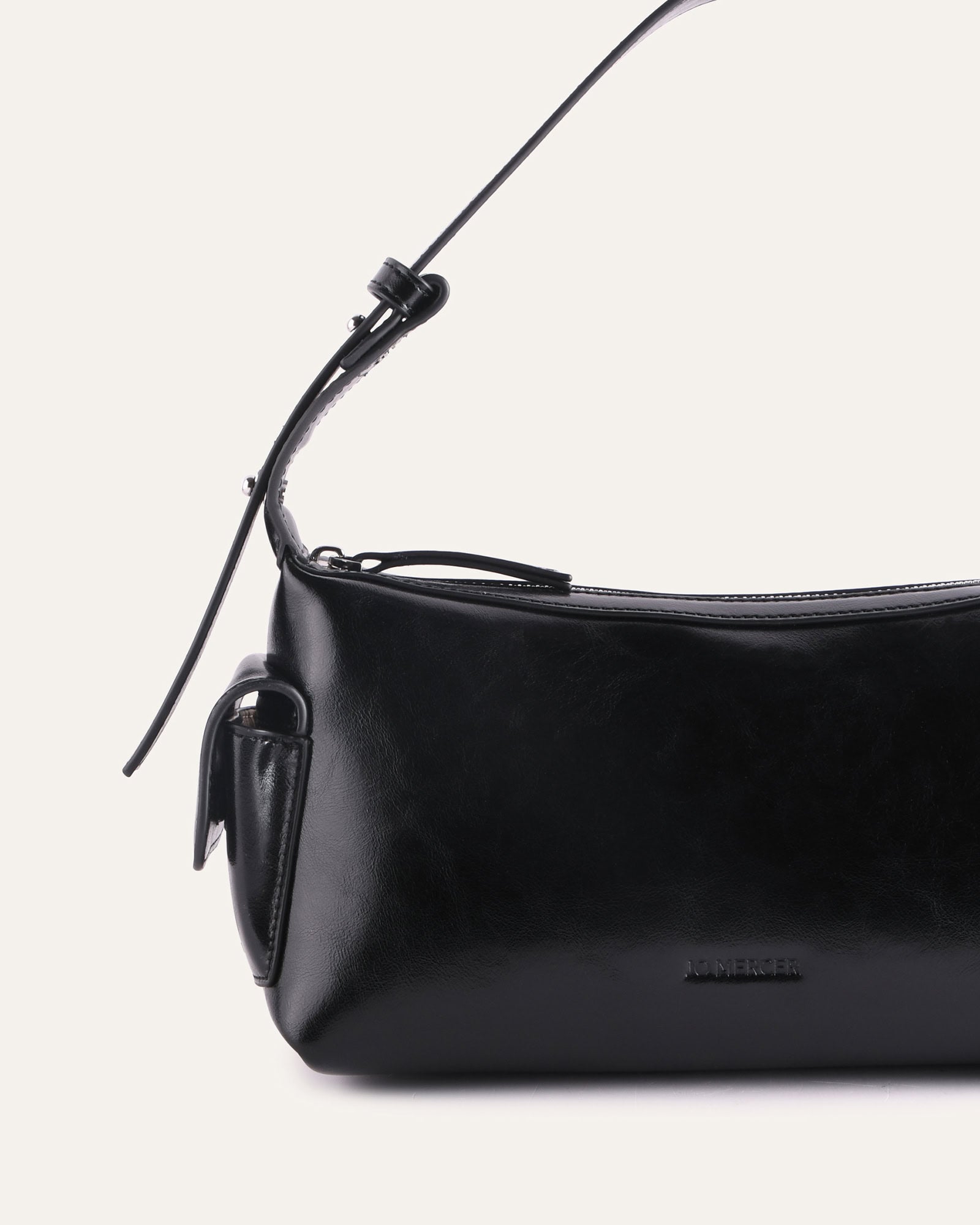 JORDIE SHOULDER BAG BLACK LEATHER