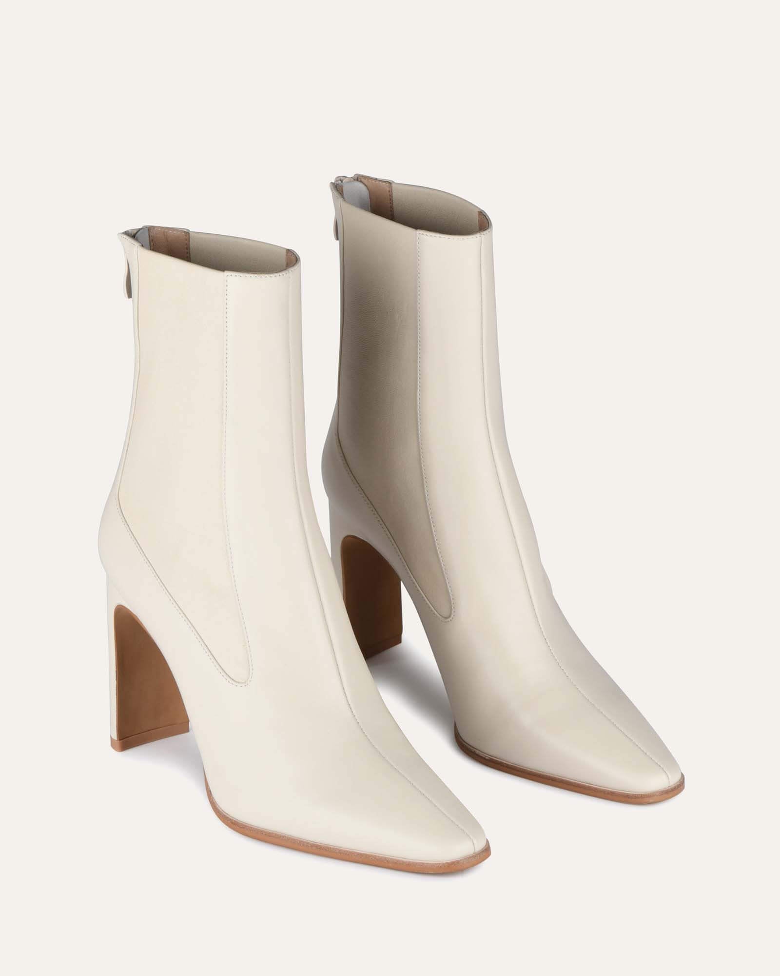 JUNE HIGH ANKLE BOOTS OFF WHITE LEATHER image
