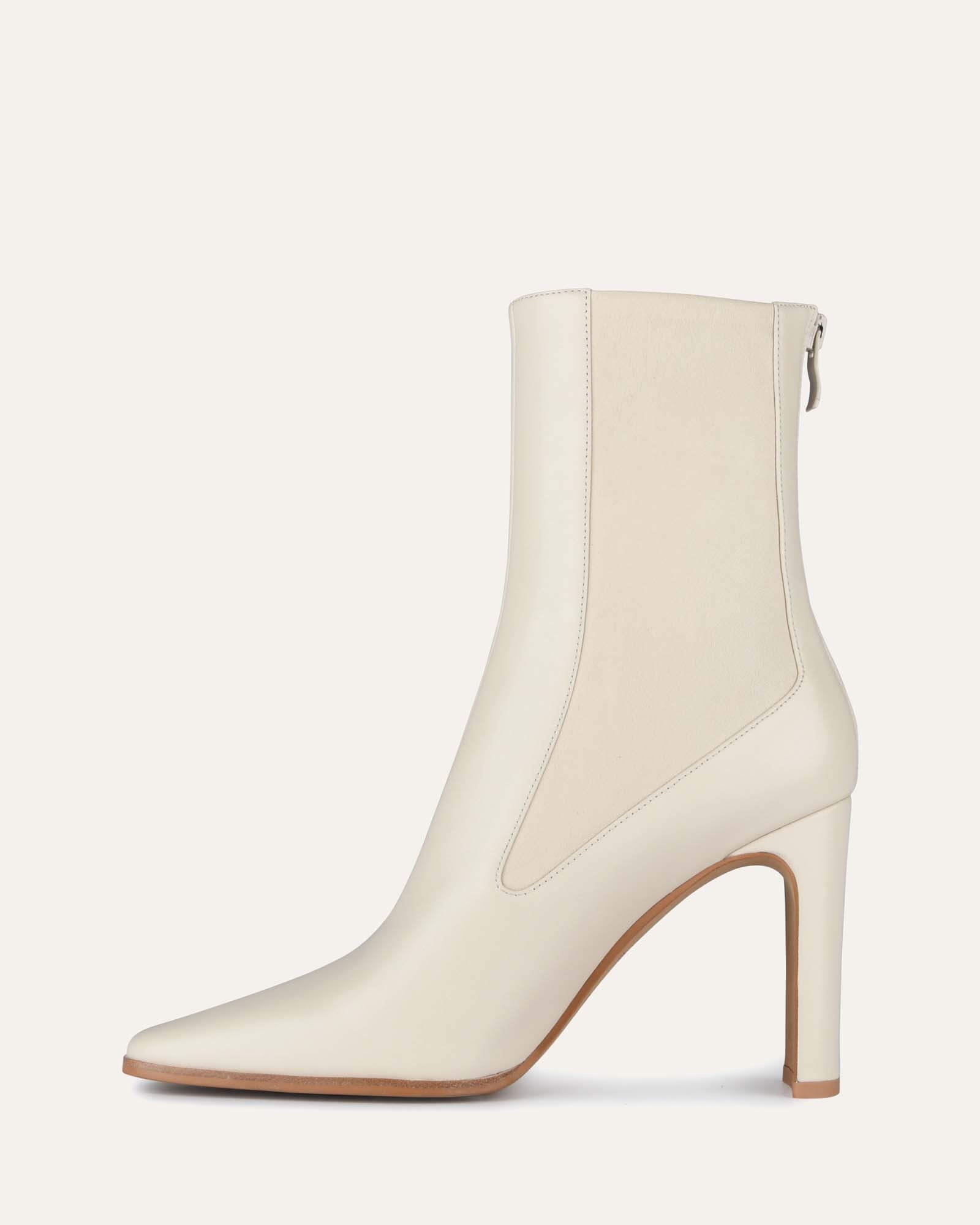 JUNE HIGH ANKLE BOOTS OFF WHITE LEATHER image