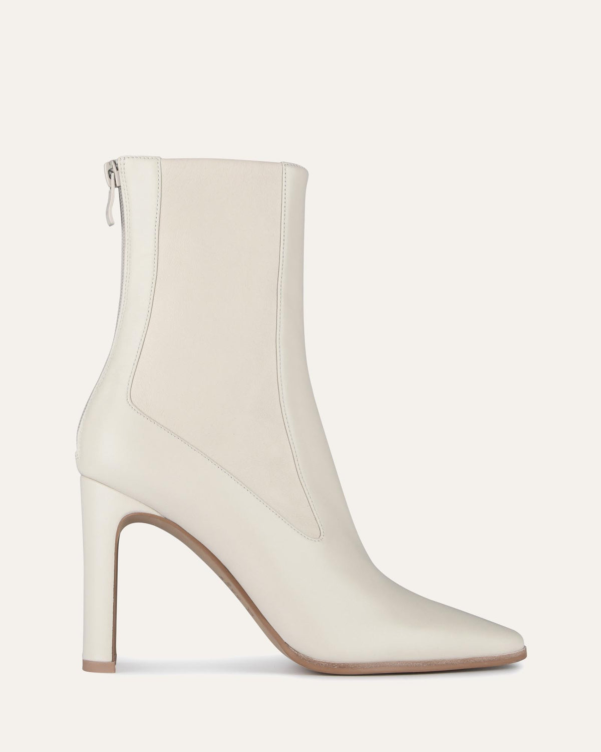 JUNE HIGH ANKLE BOOTS OFF WHITE LEATHER