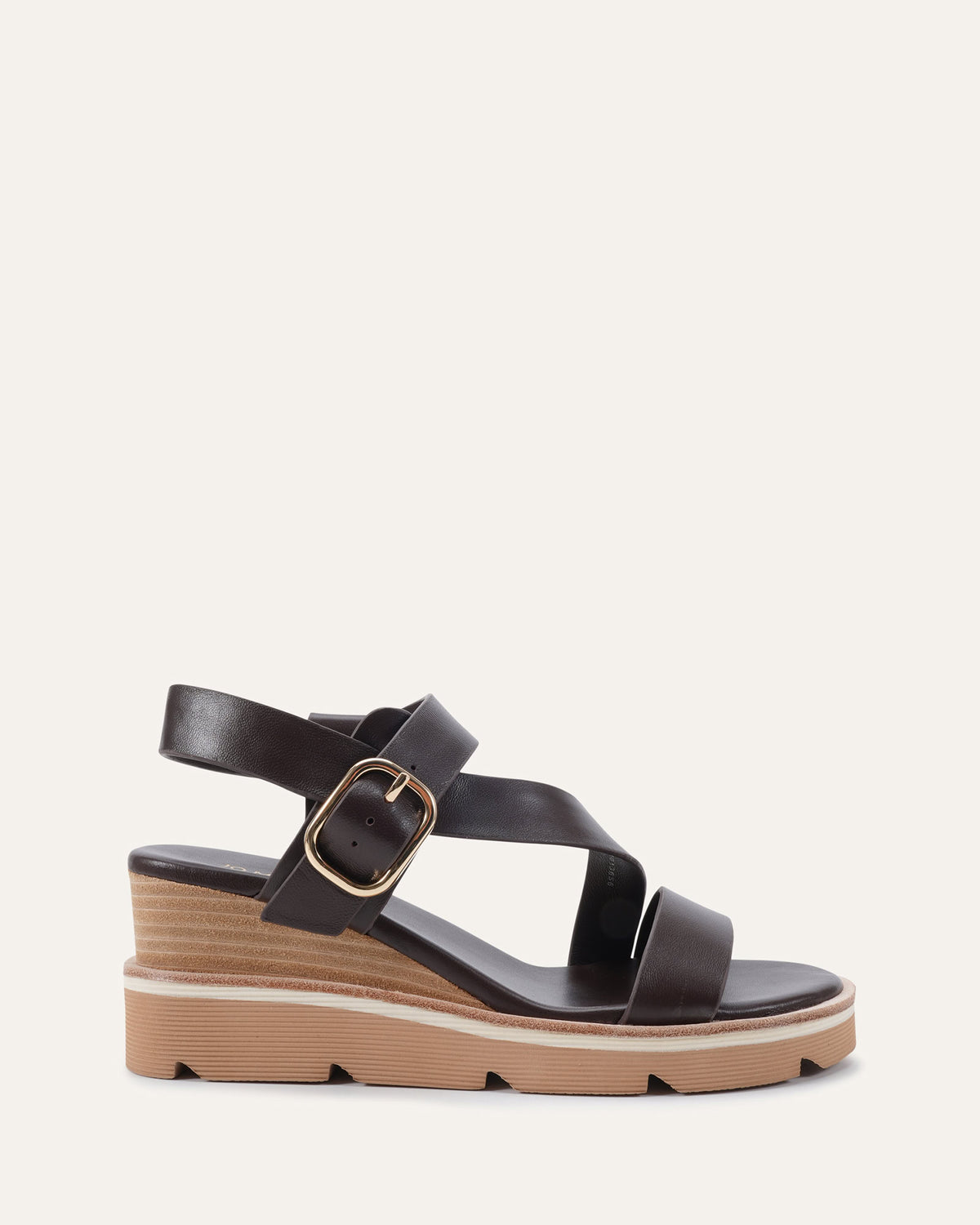 KAMILLA MID WEDGE SANDALS CHOCOLATE LEATHER