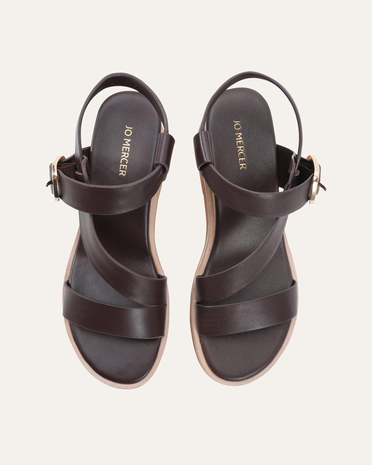 KAMILLA MID WEDGE SANDALS CHOCOLATE LEATHER