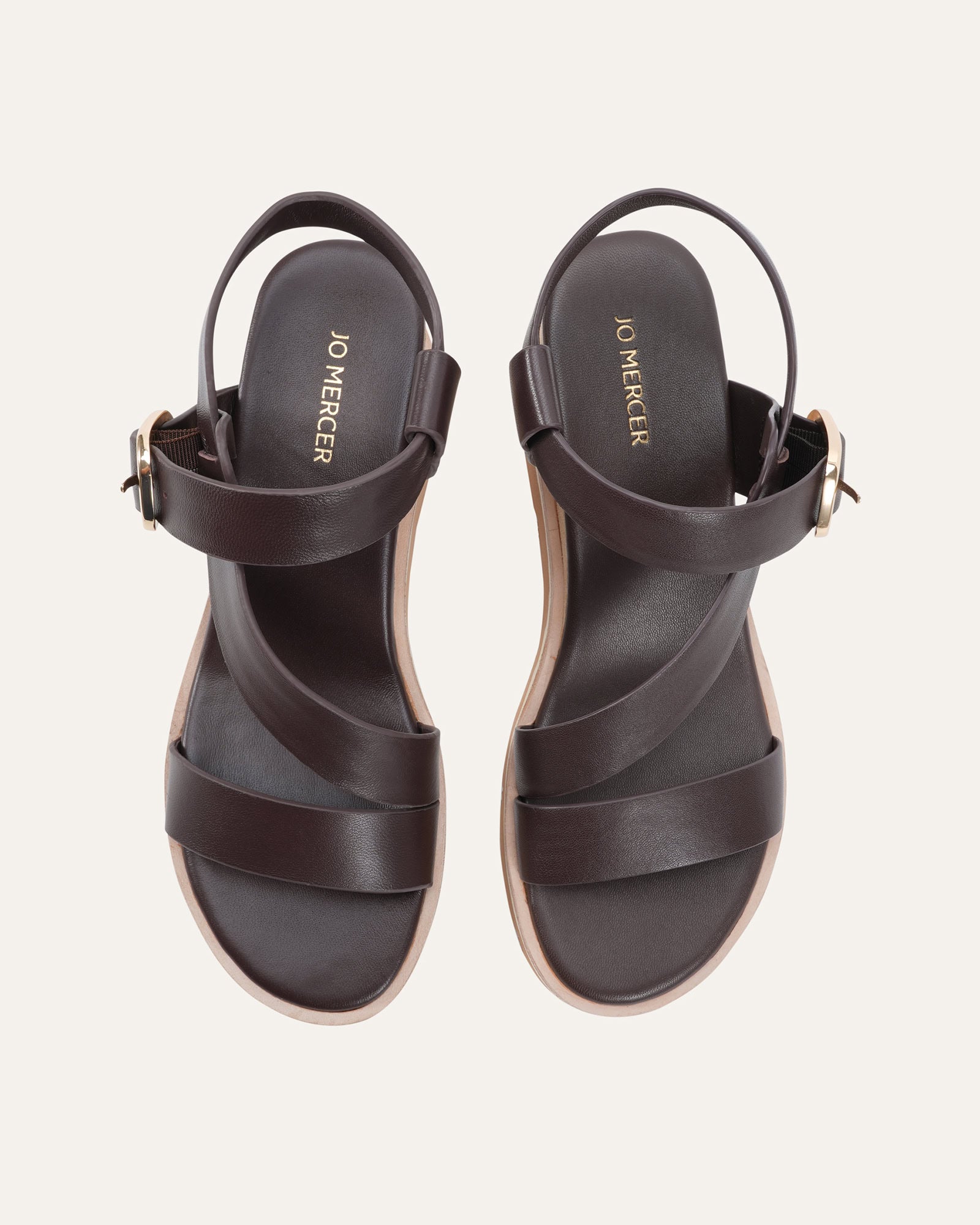 KAMILLA MID WEDGE SANDALS CHOCOLATE LEATHER image