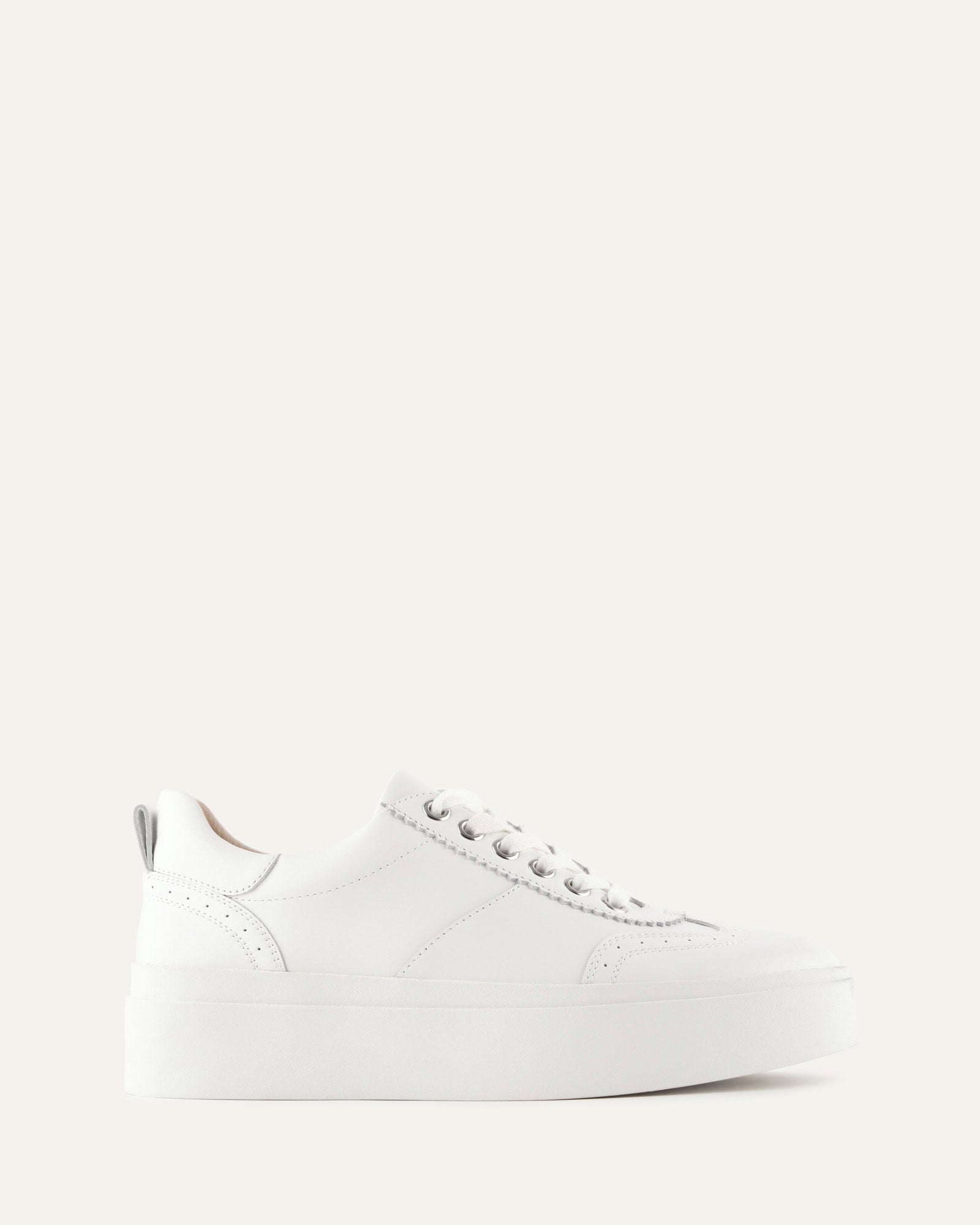 White sneaker on a light gray background
