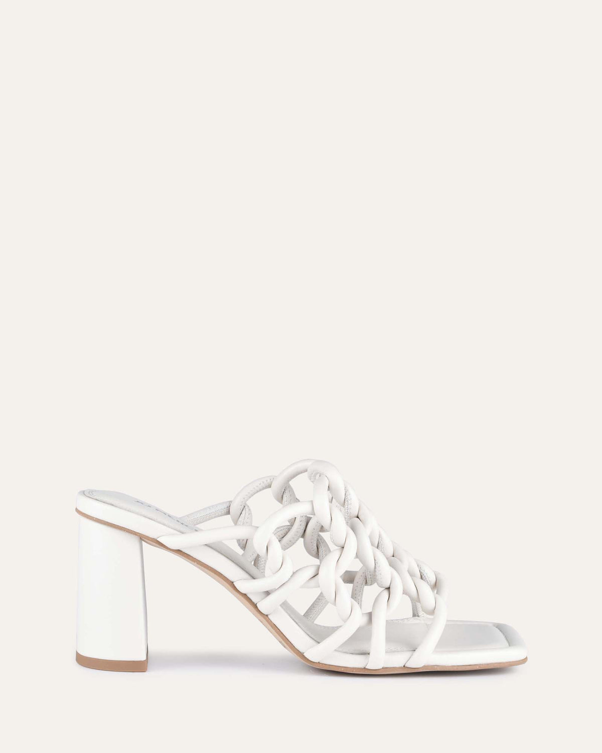 KASSI HIGH HEEL SANDALS OFF WHITE LEATHER