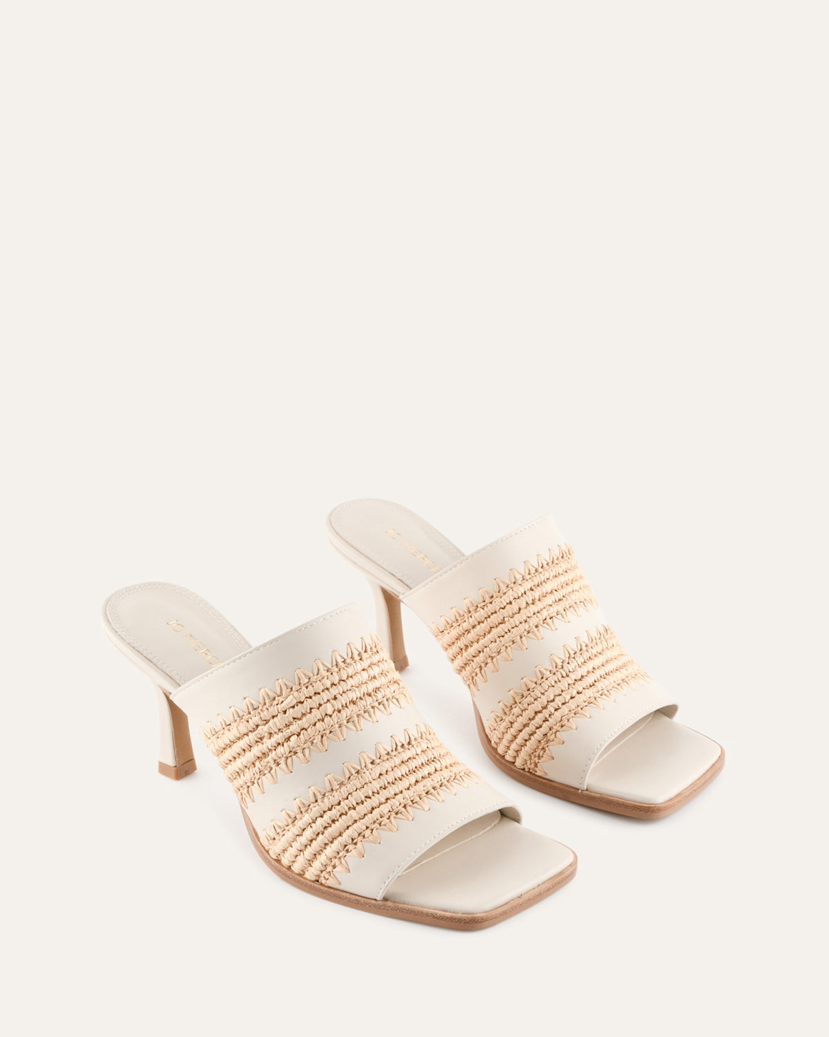 KEATING MID HEEL SANDALS OFF WHITE LEATHER