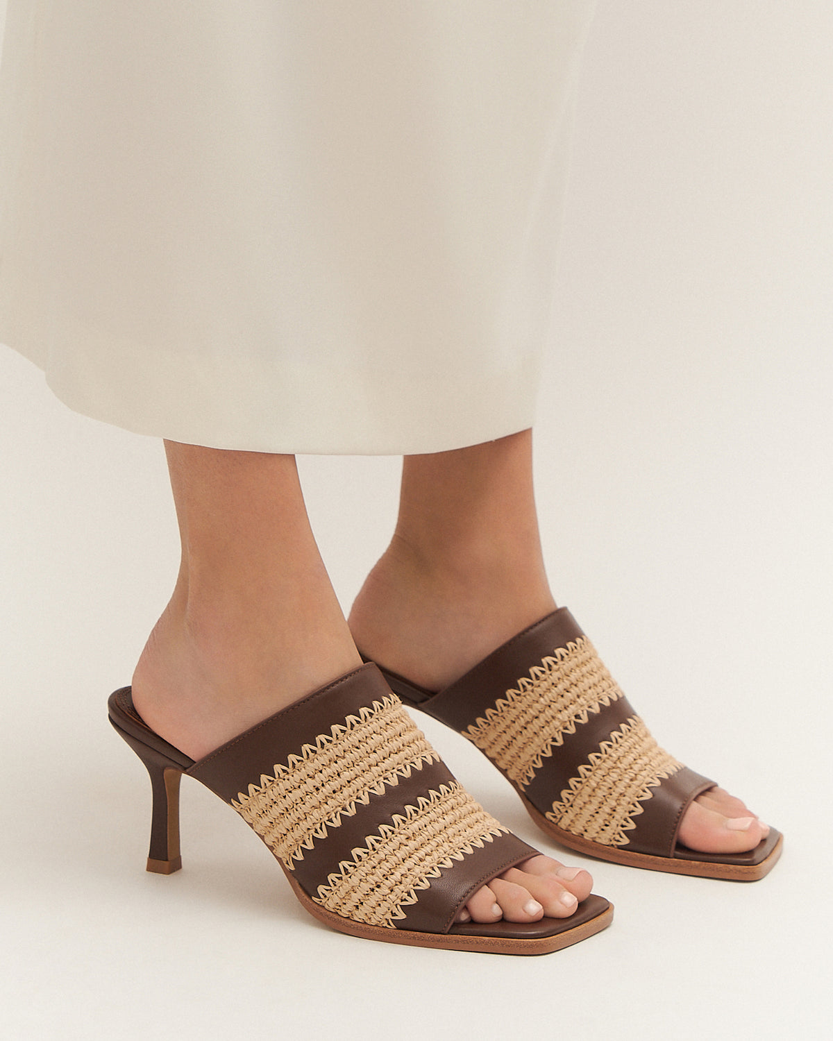 KEATING MID HEEL SANDALS PECAN LEATHER